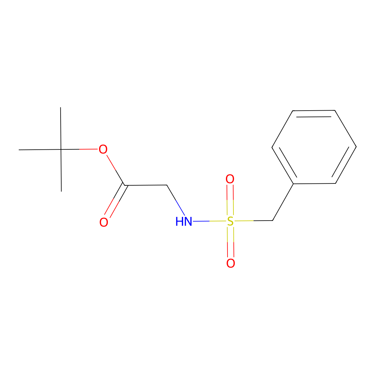 Tert-butyl 2-(phenylmethylsulfonamido)acetate molecular structure, CAS 1015856-04-8