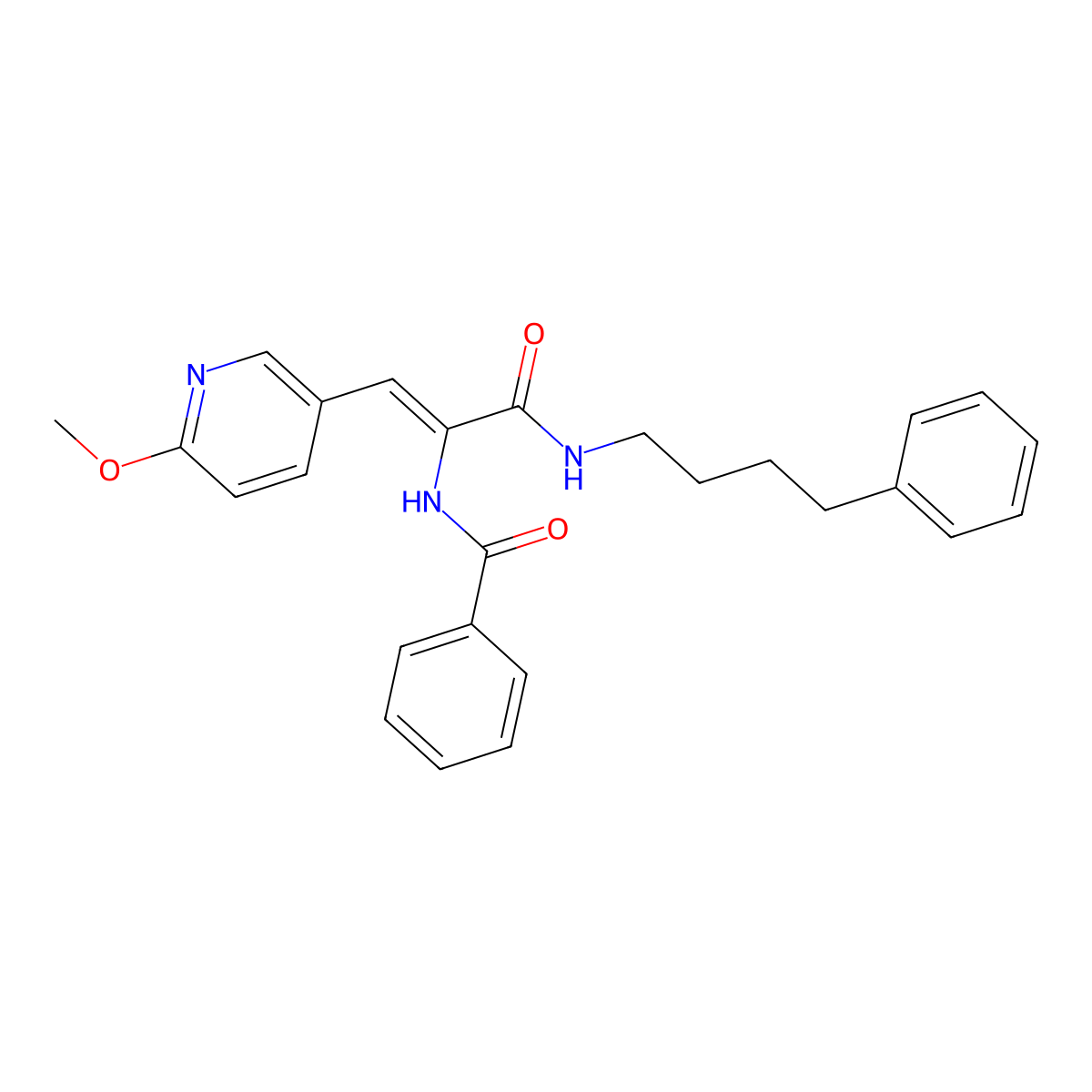 (Z)-N-(1-(6-Methoxypyridin-3-YL)-3-oxo-3-(4-phenylbutylamino)prop-1-EN-2-YL)benzamide molecular structure, CAS 1015856-07-1