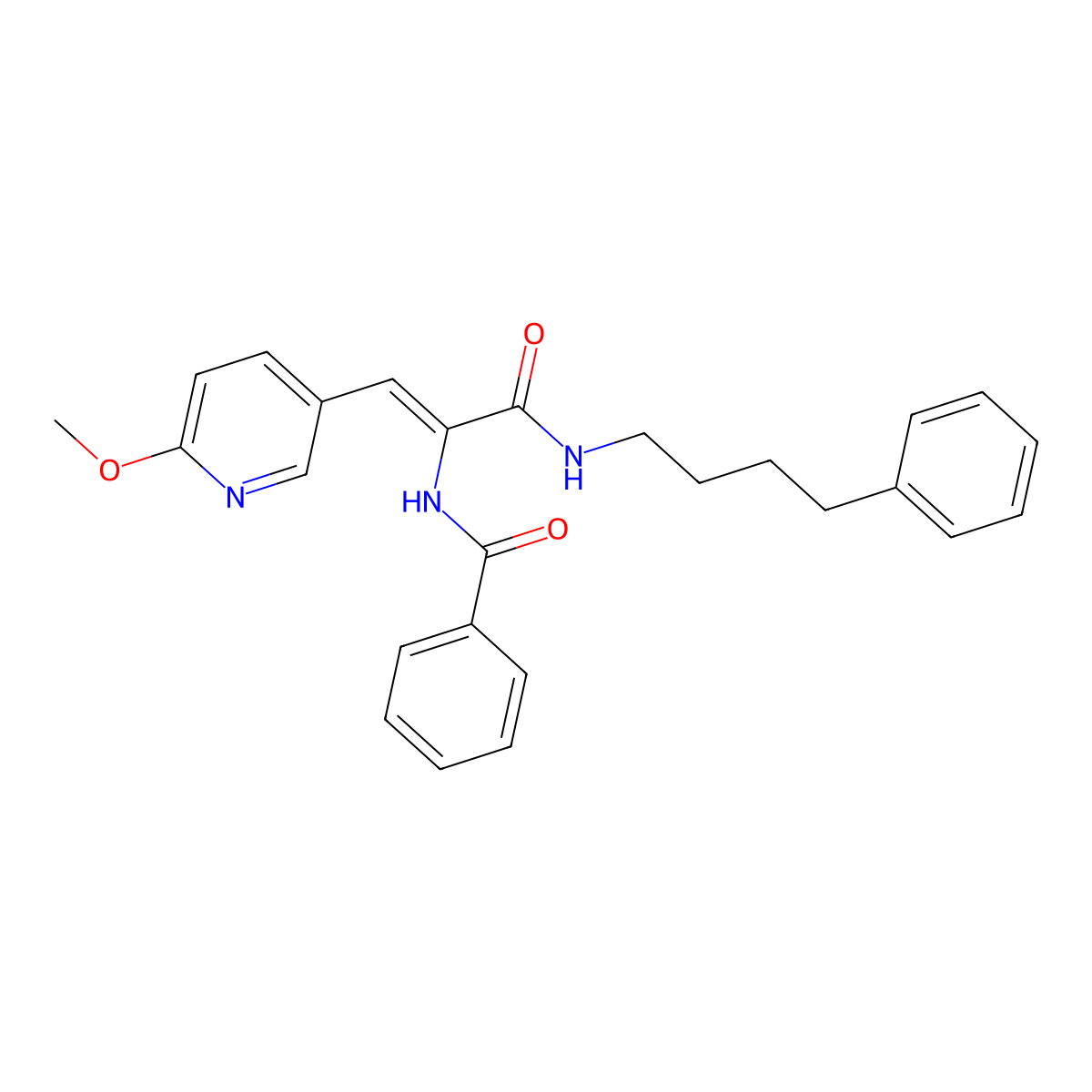 (Z)-N-(1-(6-Methoxypyridin-3-YL)-3-oxo-3-(4-phenylbutylamino)prop-1-EN-2-YL)benzamide molecular structure, CAS 1015856-07-1