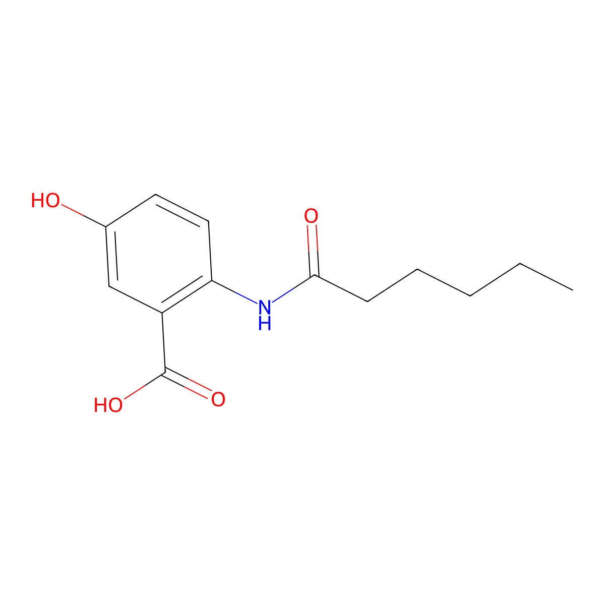 2-Hexanamido-5-hydroxybenzoic acid molecular structure, CAS 1015856-35-5