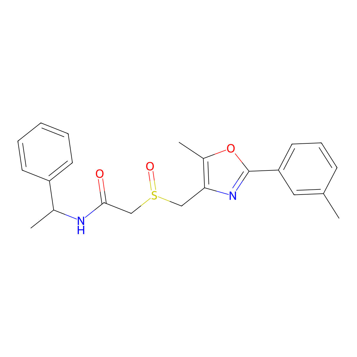 2-[[5-methyl-2-(3-methylphenyl)-1,3-oxazol-4-yl]methylsulfinyl]-N-(1-phenylethyl)acetamide molecular structure, CAS 1015858-35-1