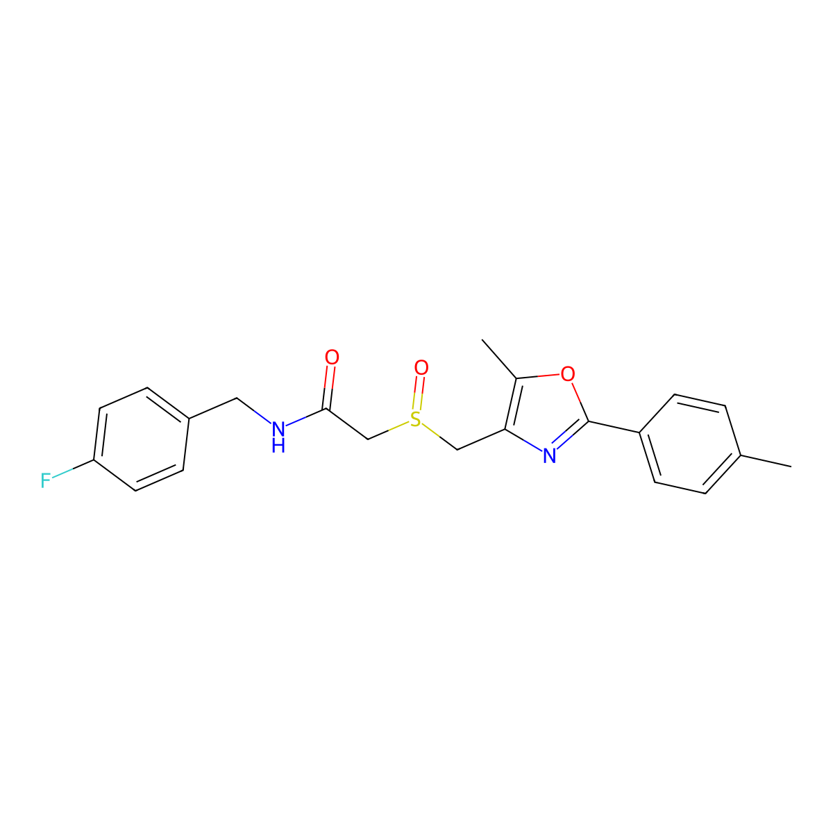 N-[(4-Fluorophenyl)methyl]-2-{[5-methyl-2-(4-methylphenyl)-1,3-oxazol-4-YL]methanesulfinyl}acetamide molecular structure, CAS 1015858-38-4
