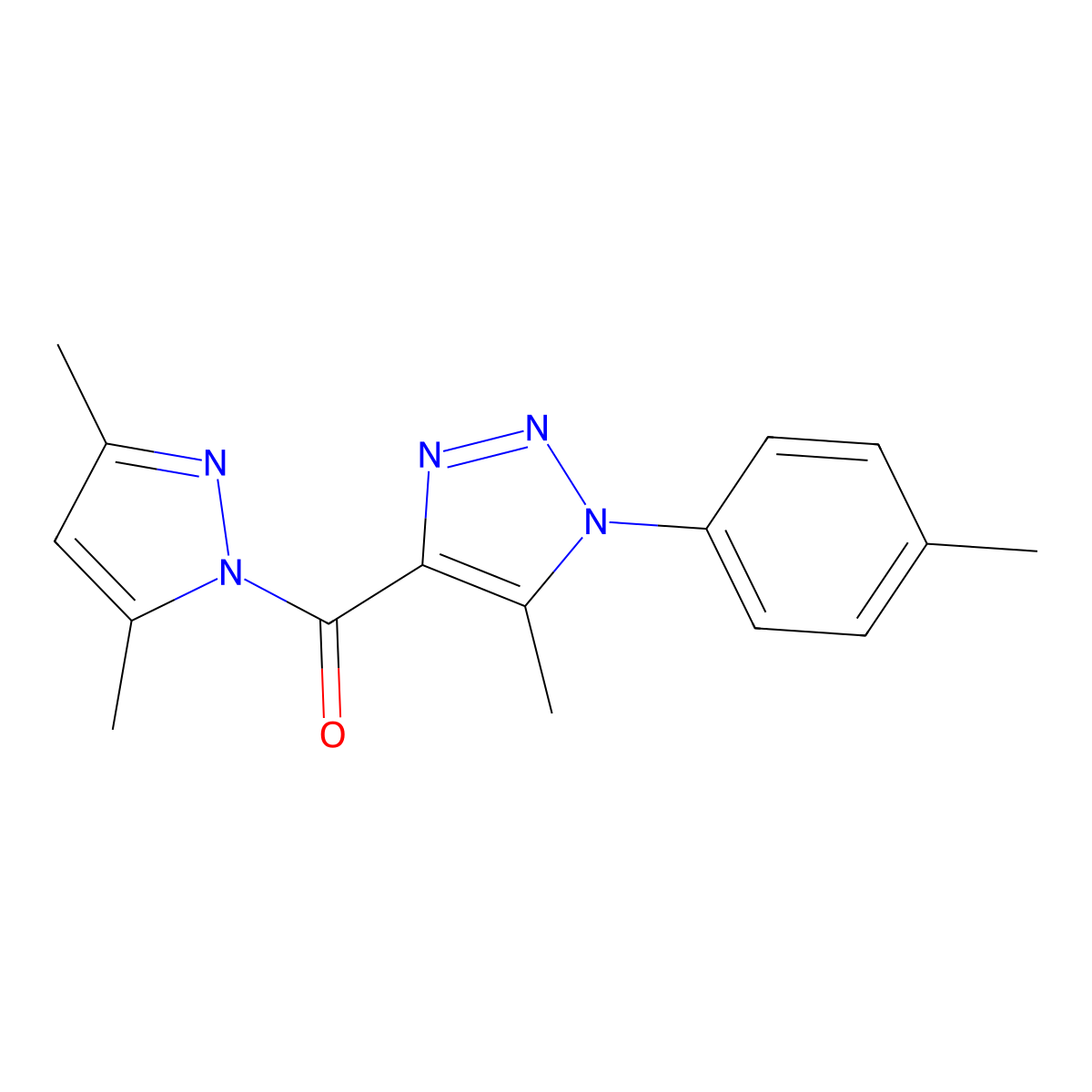 4-[(3,5-dimethyl-1H-pyrazol-1-yl)carbonyl]-5-methyl-1-(4-methylphenyl)-1H-1,2,3-triazole molecular structure, CAS 1015868-11-7
