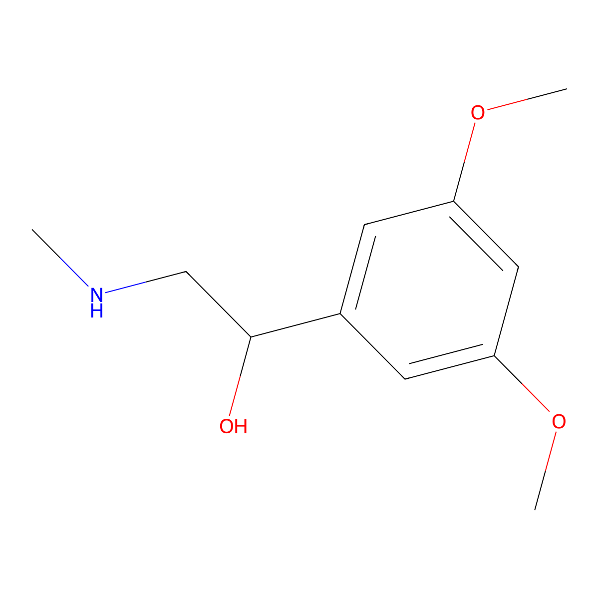 1-(3,5-Dimethoxyphenyl)-2-(methylamino)ethan-1-ol molecular structure, CAS 101589-24-6