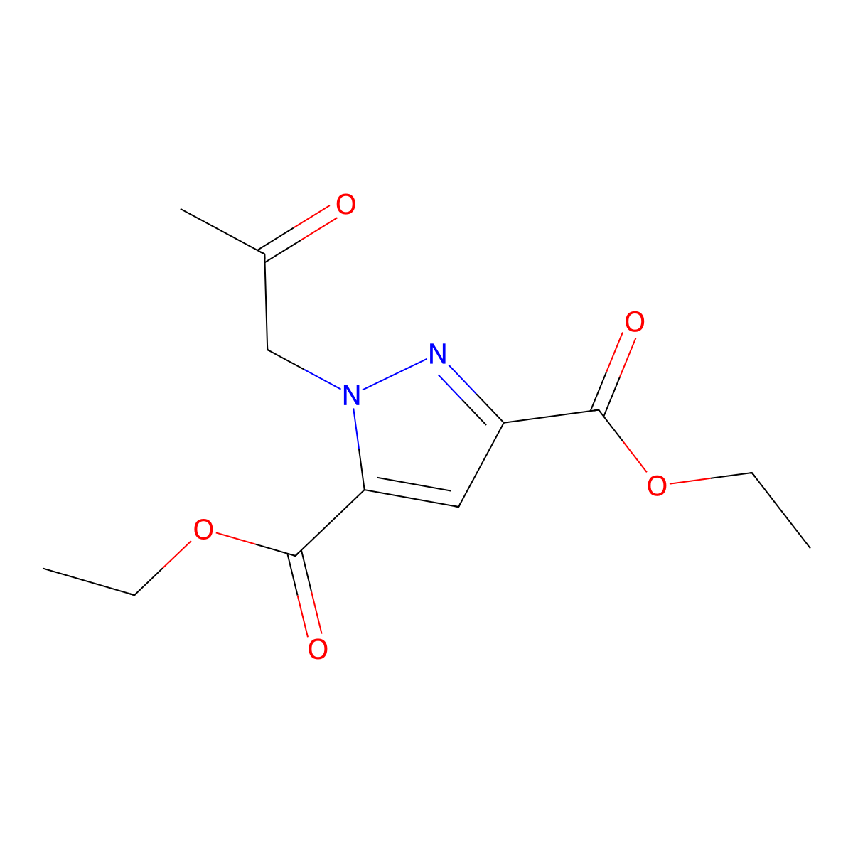 diethyl 1-(2-oxopropyl)-1H-pyrazole-3,5-dicarboxylate molecular structure, CAS 1015894-22-0