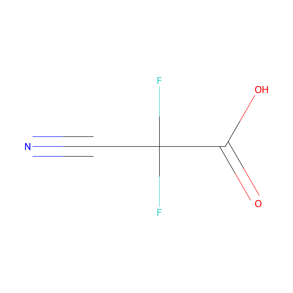 2-Cyano-2,2-difluoroacetic acid molecular structure, CAS 10159-95-2
