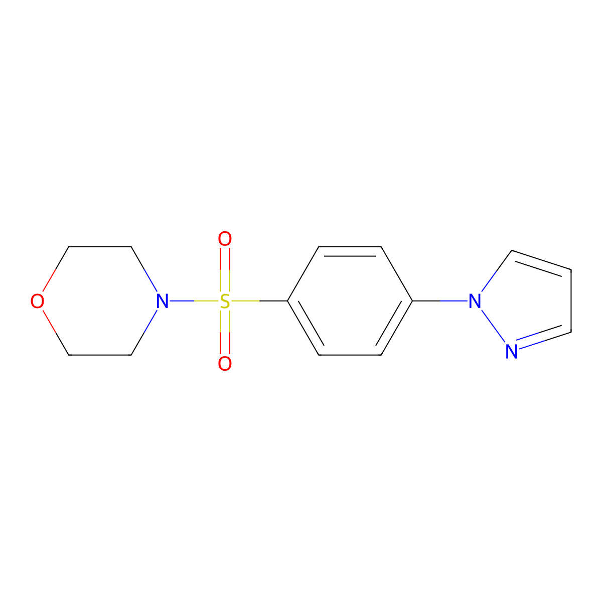 4-(4-Pyrazol-1-ylphenyl)sulfonylmorpholine molecular structure, CAS 1015904-67-2