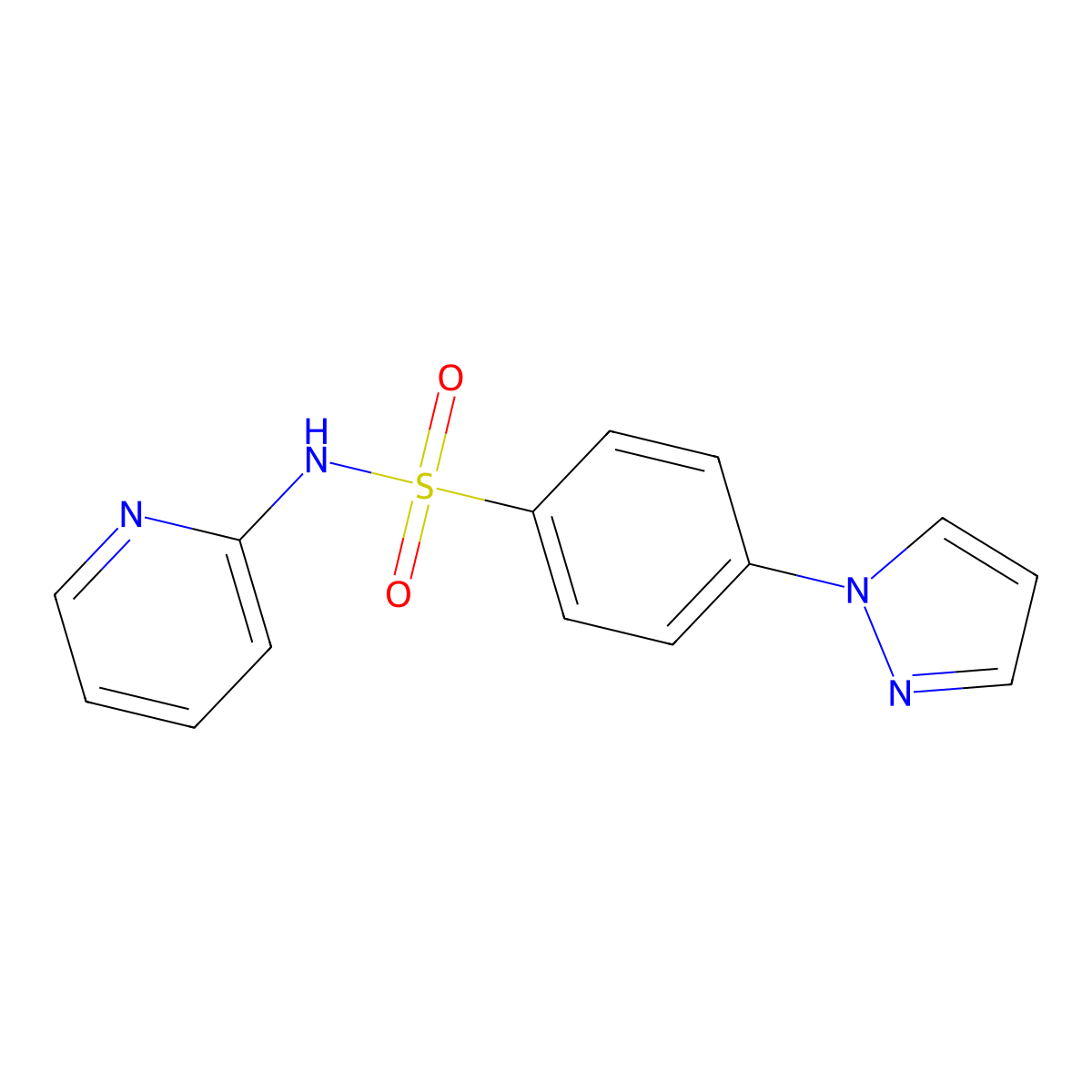 4-(1H-pyrazol-1-yl)-N-(pyridin-2-yl)benzene-1-sulfonamide molecular structure, CAS 1015904-73-0