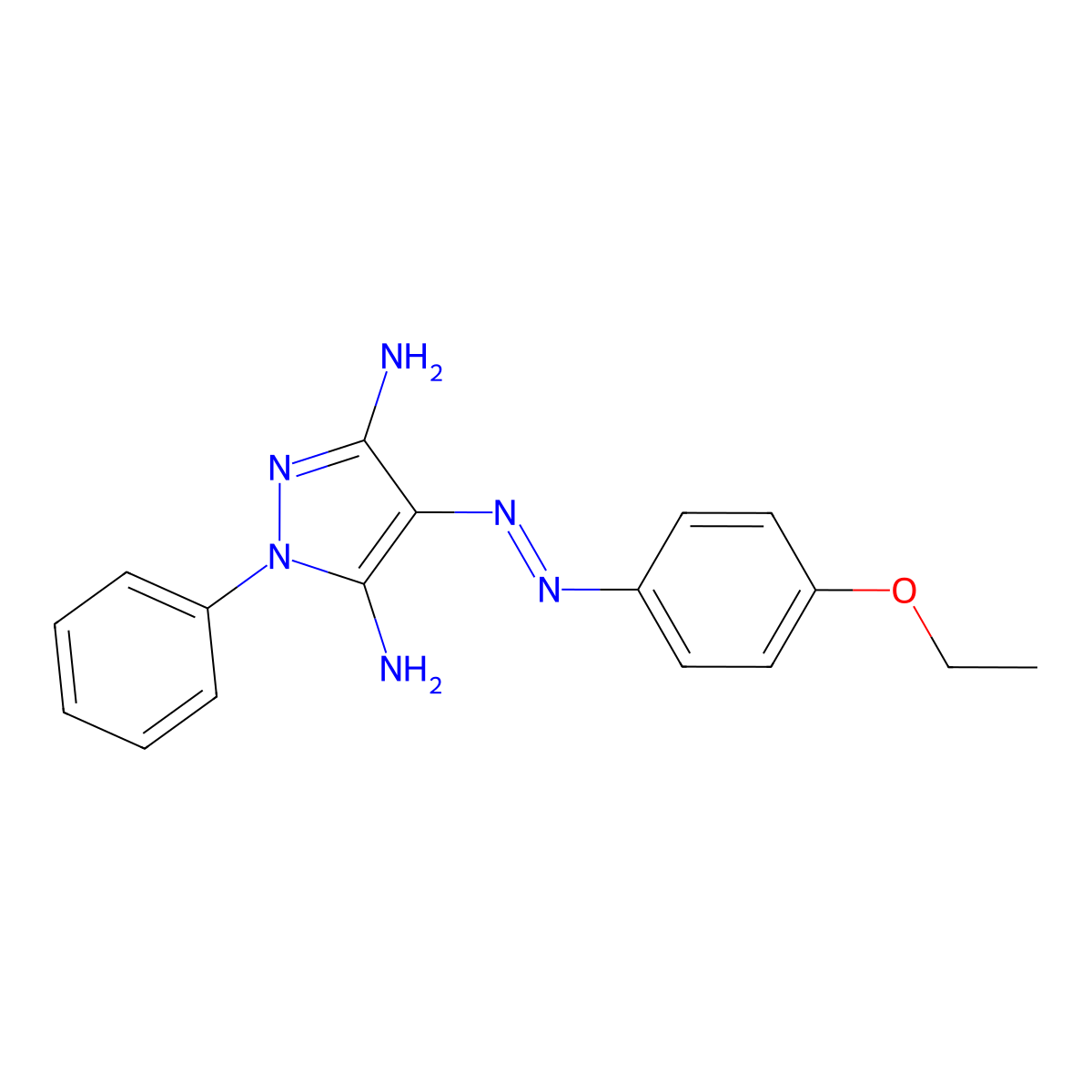 4-[(4-ethoxyphenyl)diazenyl]-1-phenyl-1H-pyrazole-3,5-diamine molecular structure, CAS 1015913-59-3