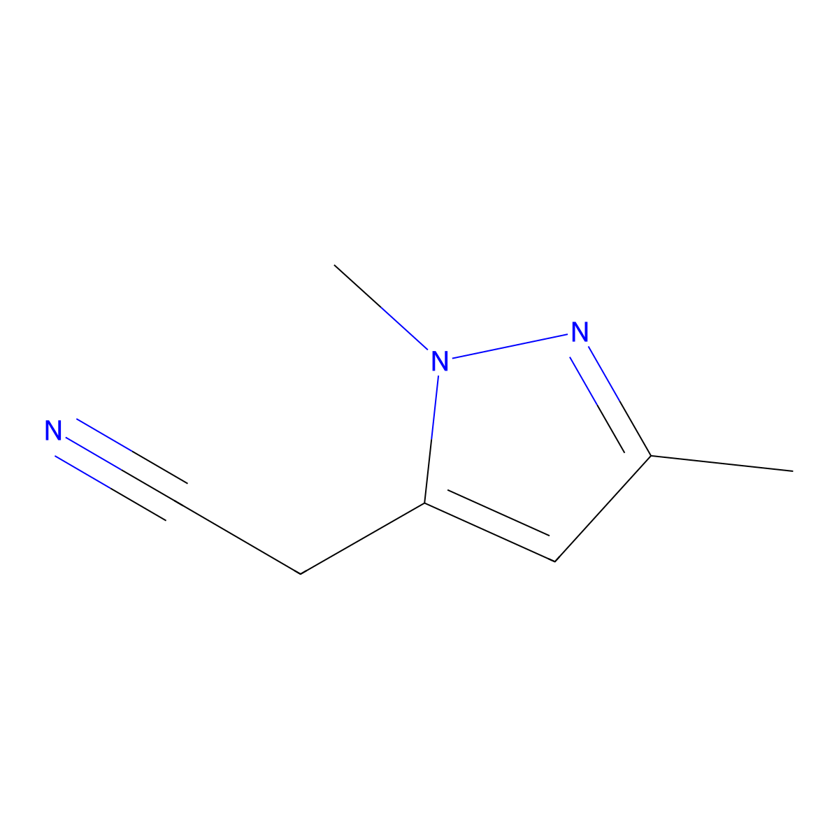 (1,3-Dimethyl-1H-pyrazol-5-yl)acetonitrile molecular structure, CAS 1015936-59-0