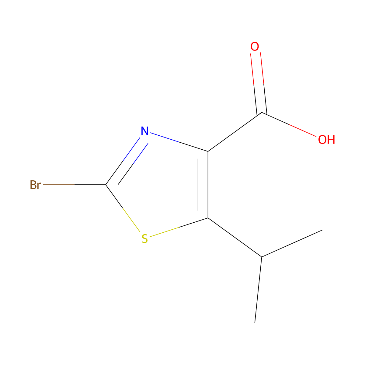 2-Bromo-5-(propan-2-yl)-1,3-thiazole-4-carboxylic acid molecular structure, CAS 1015936-68-1