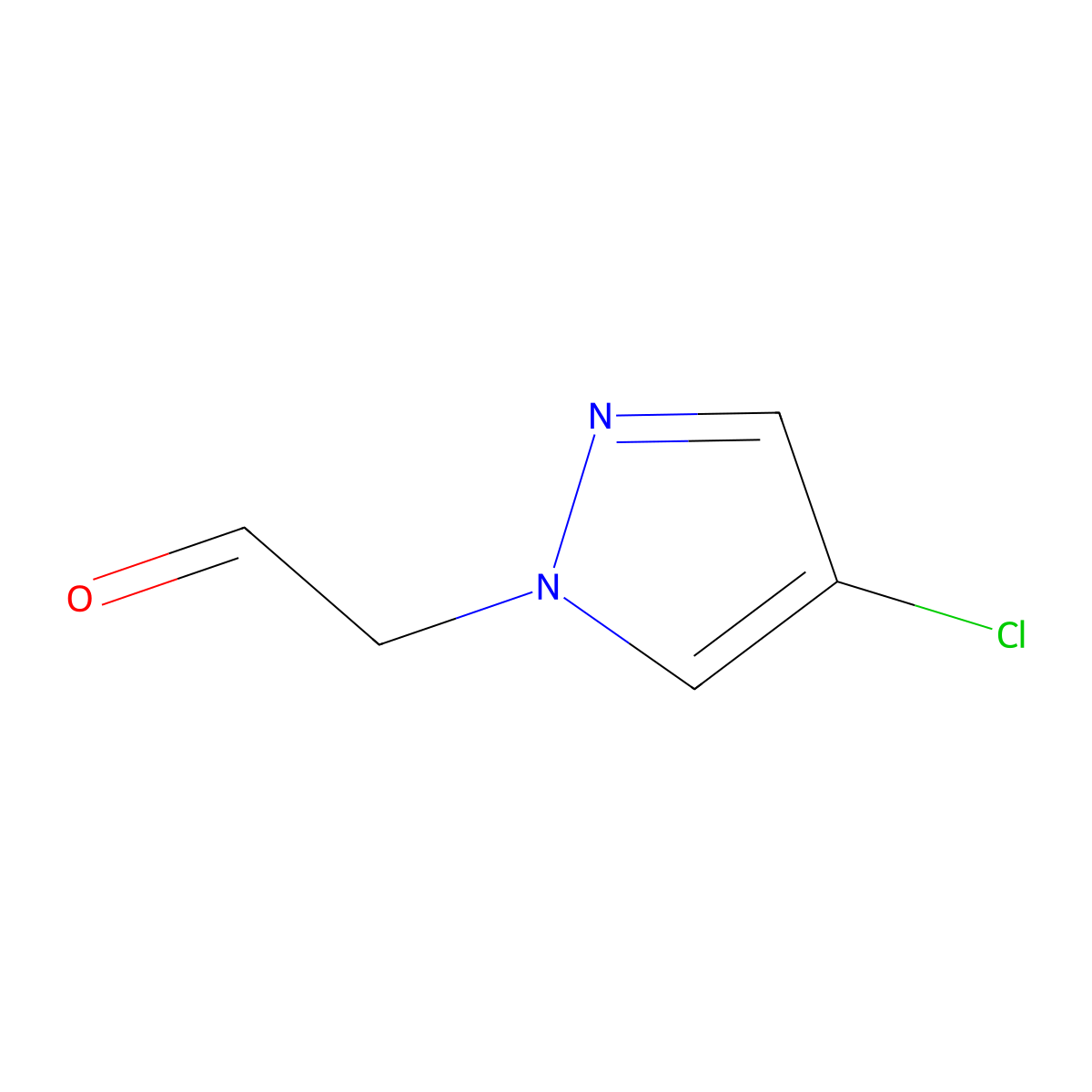 (4-chloro-1H-pyrazol-1-yl)acetaldehyde molecular structure, CAS 1015939-57-7