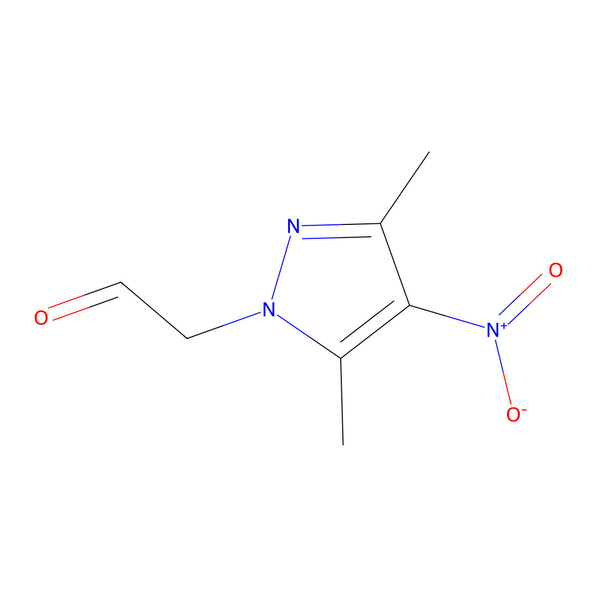 2-(3,5-dimethyl-4-nitro-1H-pyrazol-1-yl)acetaldehyde molecular structure, CAS 1015939-61-3