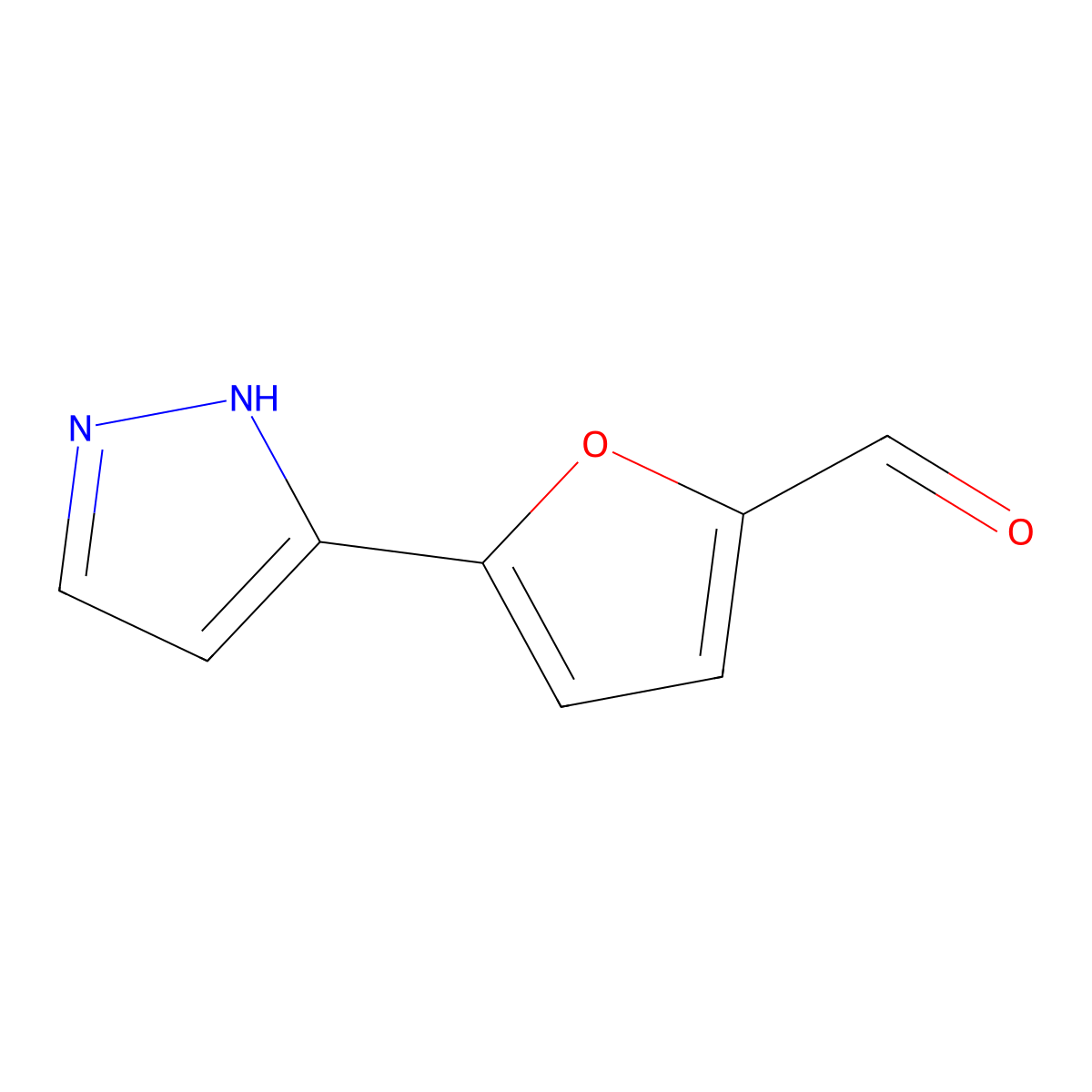 5-(1H-pyrazol-5-yl)furan-2-carbaldehyde molecular structure, CAS 1015939-90-8