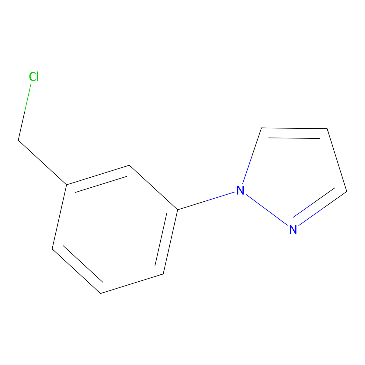 1-[3-(chloromethyl)phenyl]-1H-pyrazole molecular structure, CAS 1015939-93-1