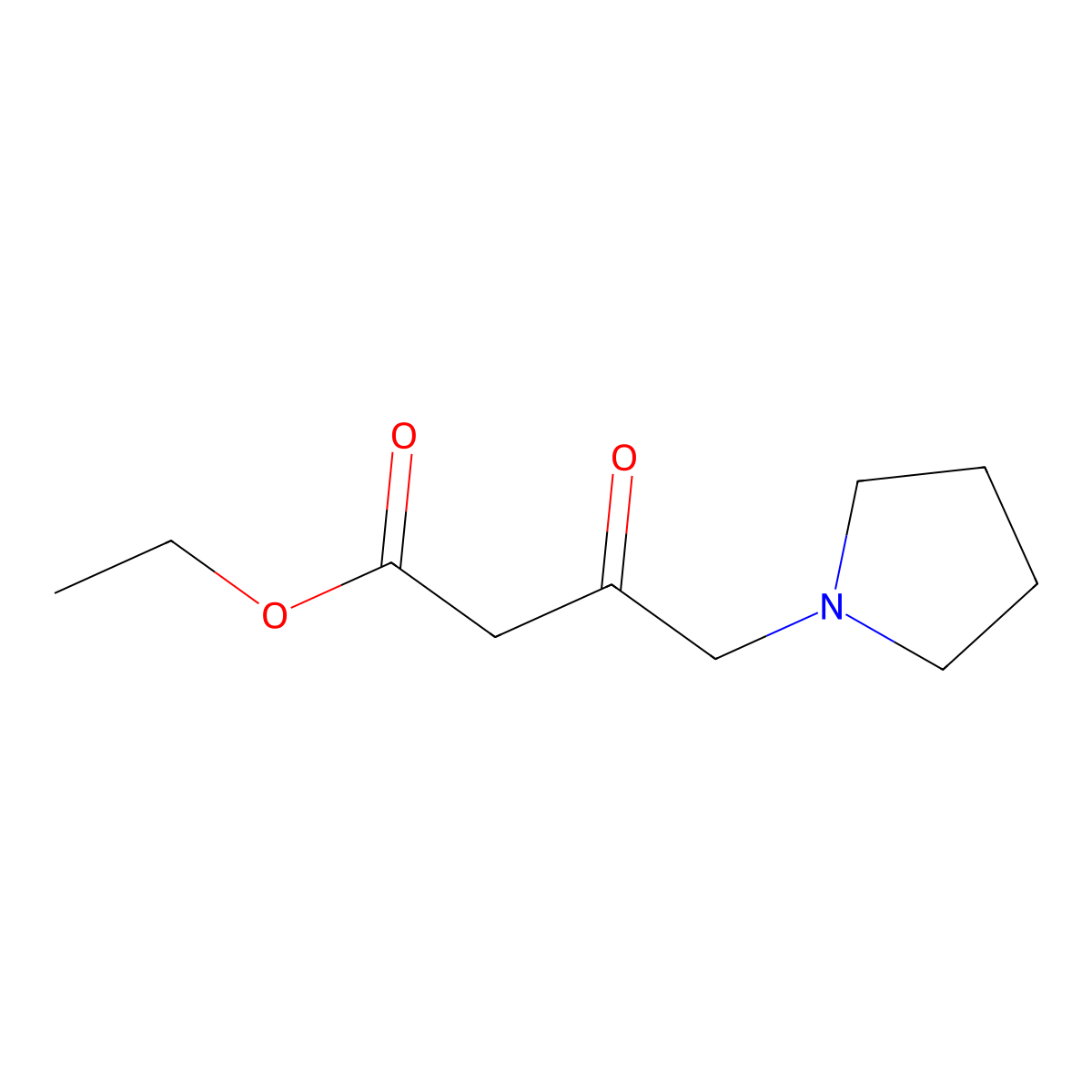 Ethyl 3-oxo-4-(1-pyrrolidinyl)butanoate molecular structure, CAS 1015939-94-2