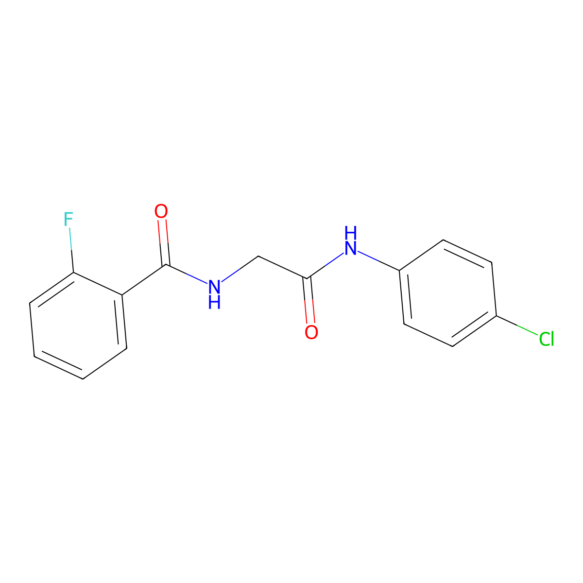 N-{2-[(4-chlorophenyl)amino]-2-oxoethyl}-2-fluorobenzamide molecular structure, CAS 1015951-73-1