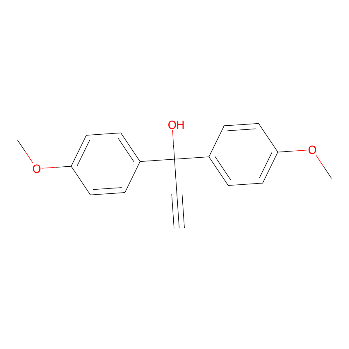 1,1-Bis(4-methoxyphenyl)prop-2-yn-1-ol molecular structure, CAS 101597-25-5