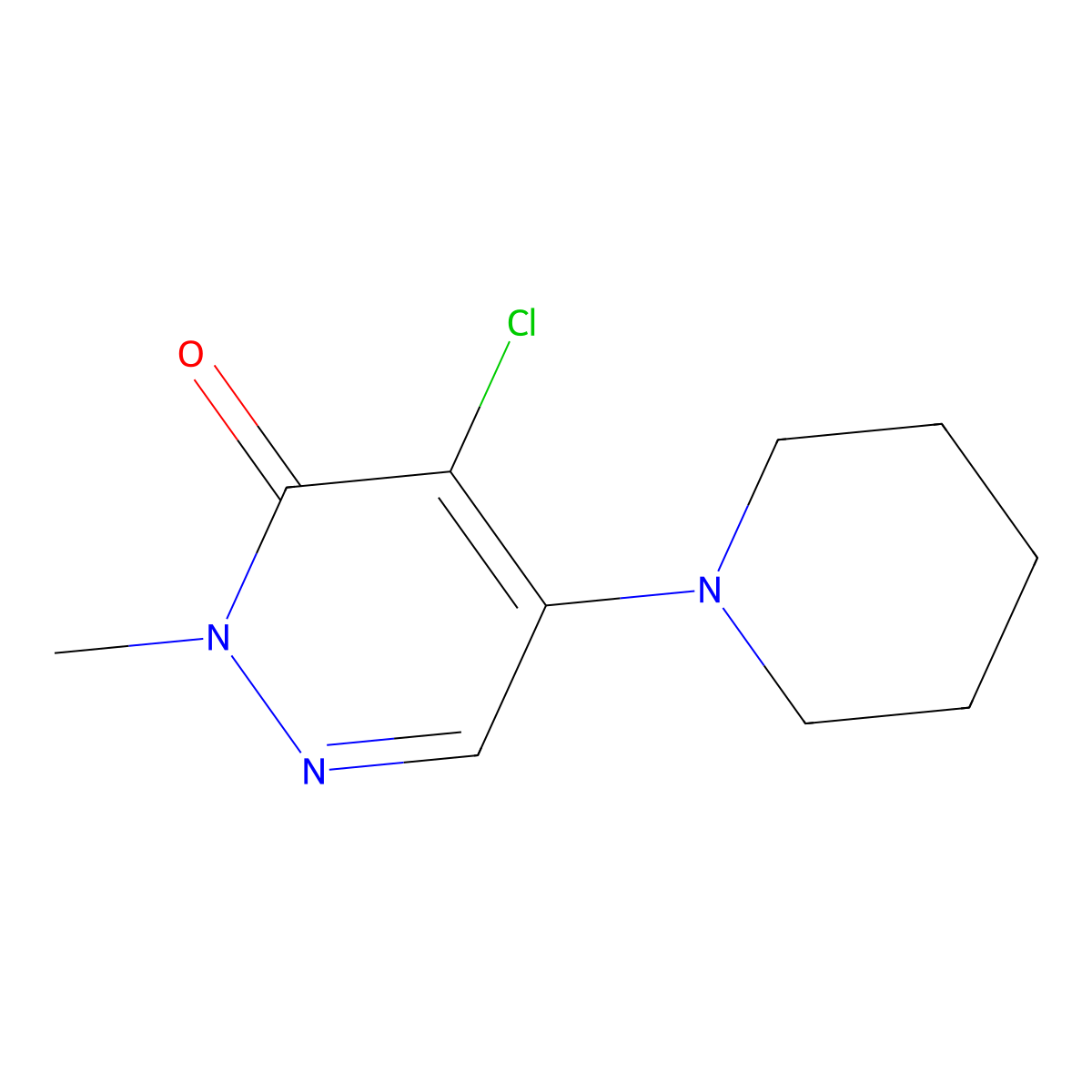4-Chloro-2-methyl-5-(1-piperidinyl)-3(2H)-pyridazinone molecular structure, CAS 1016-06-4