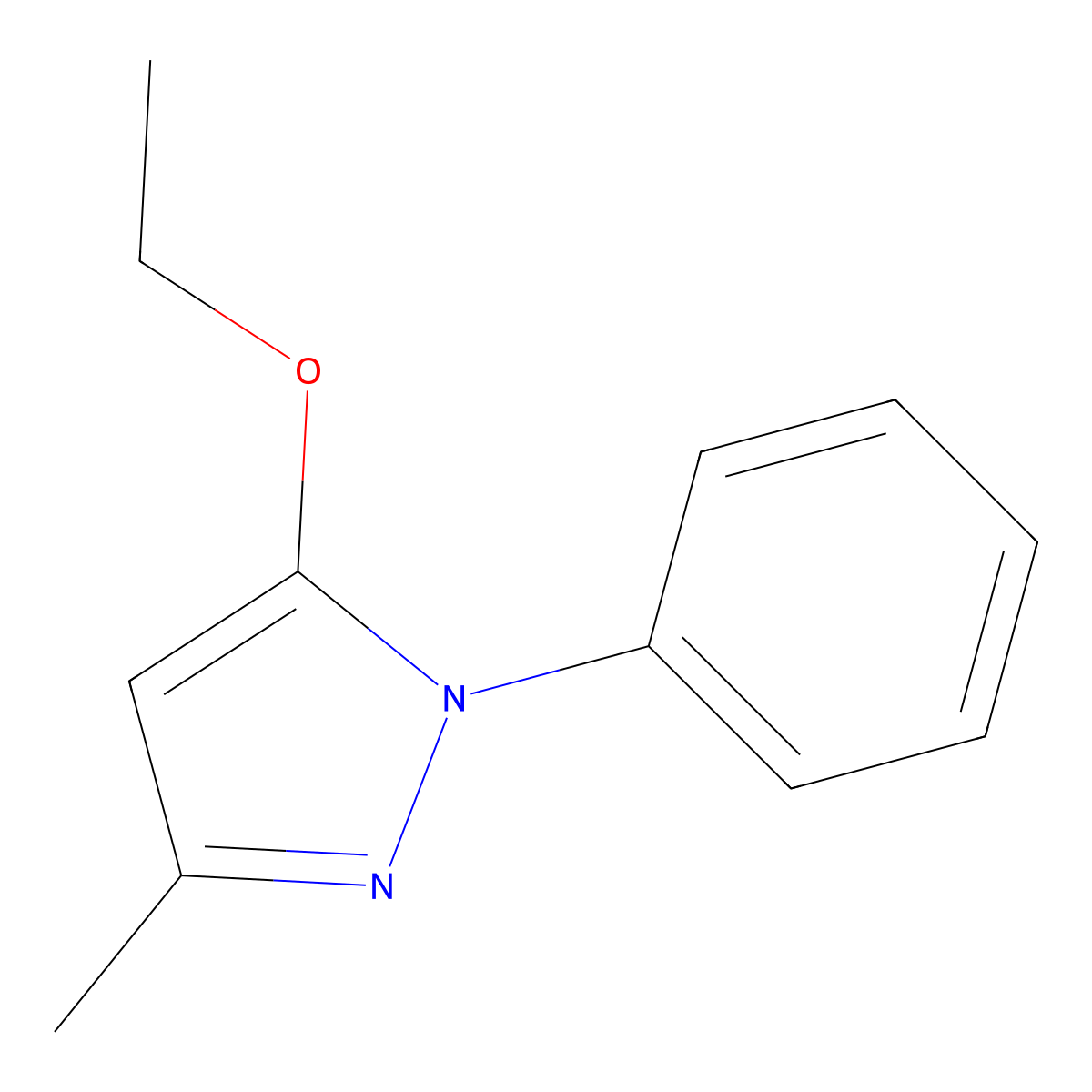 5-Ethoxy-3-methyl-1-phenylpyrazole molecular structure, CAS 1016-41-7