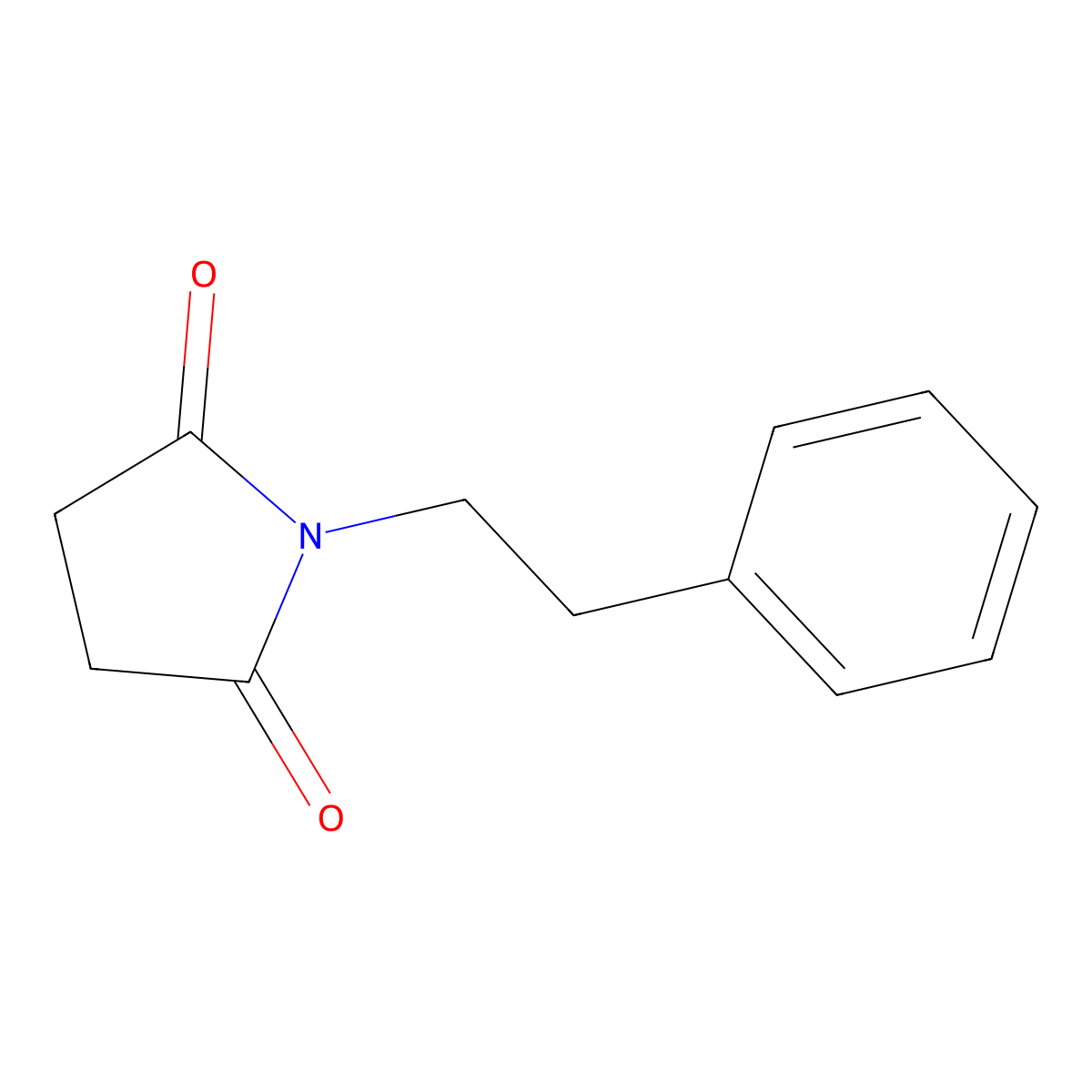 2,5-Pyrrolidinedione, 1-(2-phenylethyl)- molecular structure, CAS 1016-50-8