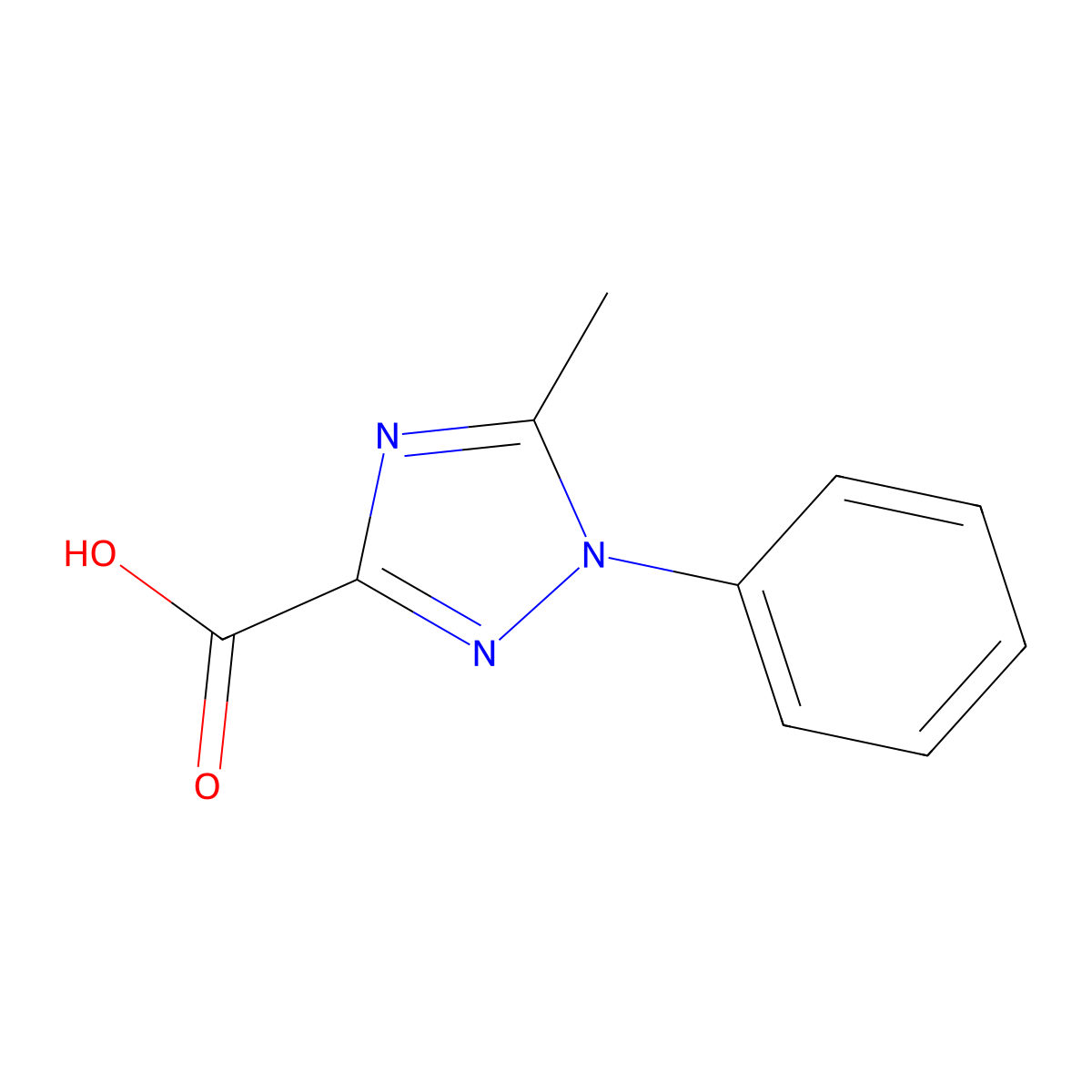 5-Methyl-1-phenyl-1H-1,2,4-triazole-3-carboxylic acid molecular structure, CAS 1016-57-5