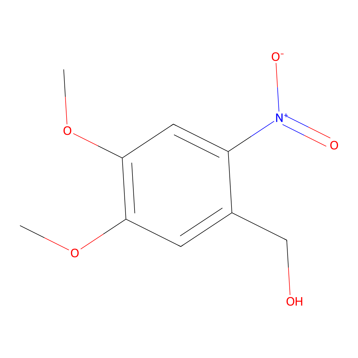 6-Nitroveratryl alcohol molecular structure, CAS 1016-58-6