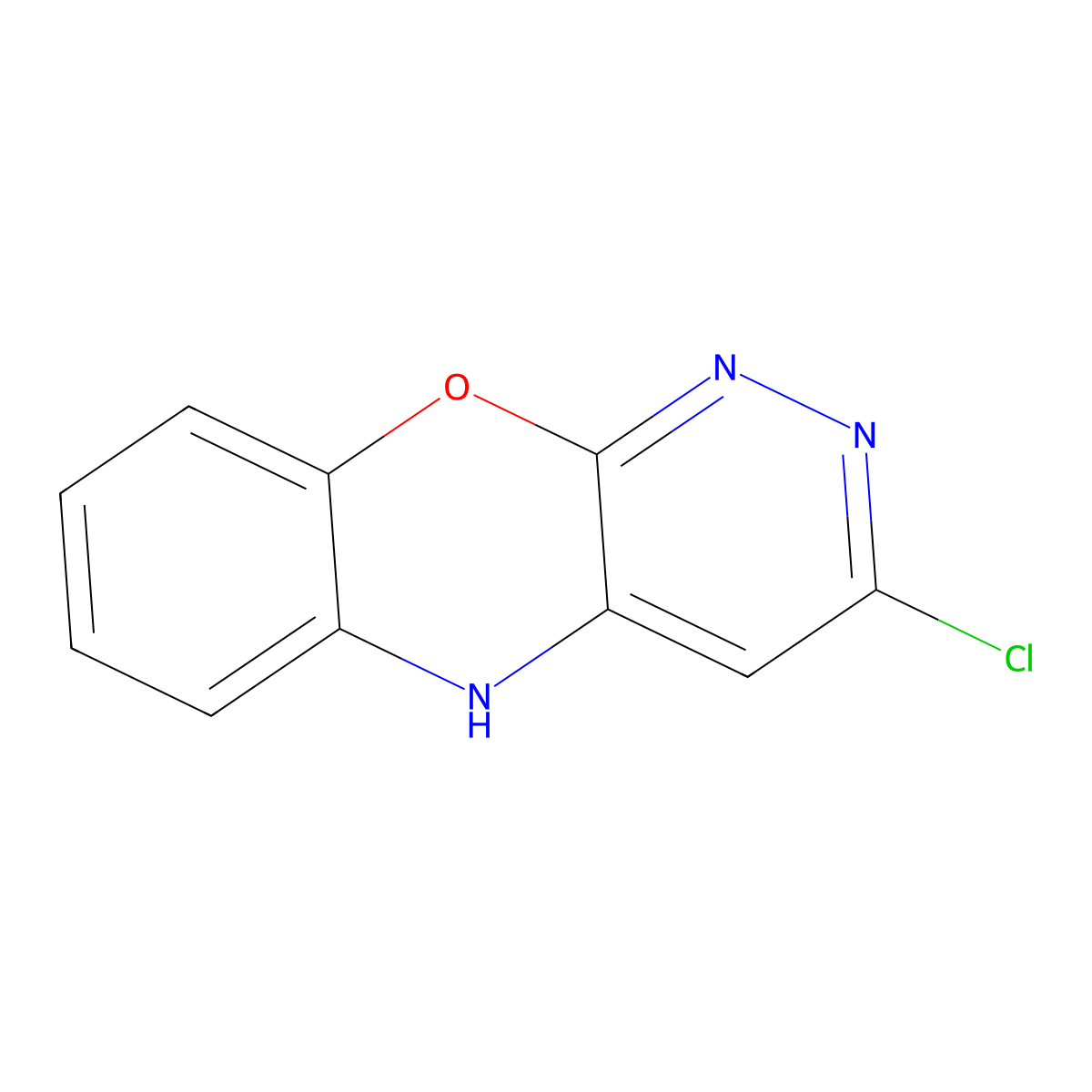 3-chloro-5H-pyridazino[3,4-b][1,4]benzoxazine molecular structure, CAS 1016-95-1