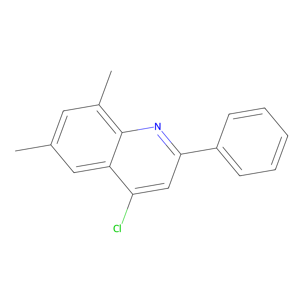 4-Chloro-6,8-dimethyl-2-phenylquinoline molecular structure, CAS 101602-31-7