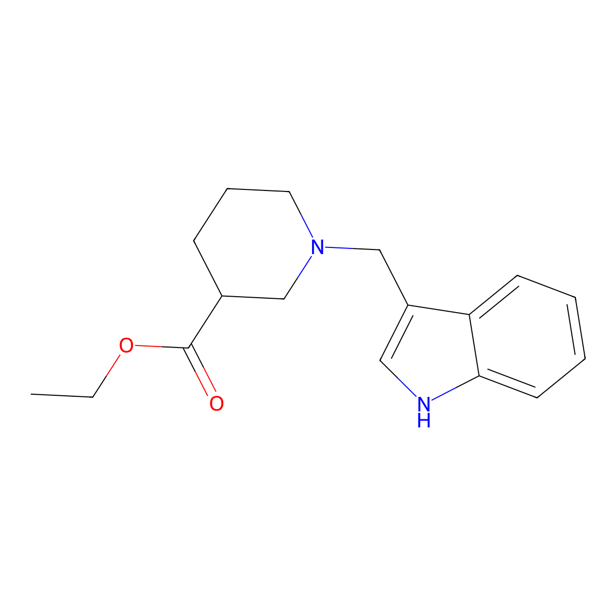Nipecotic acid, 1-(3-indolylmethyl)-, ethyl ester molecular structure, CAS 101602-77-1