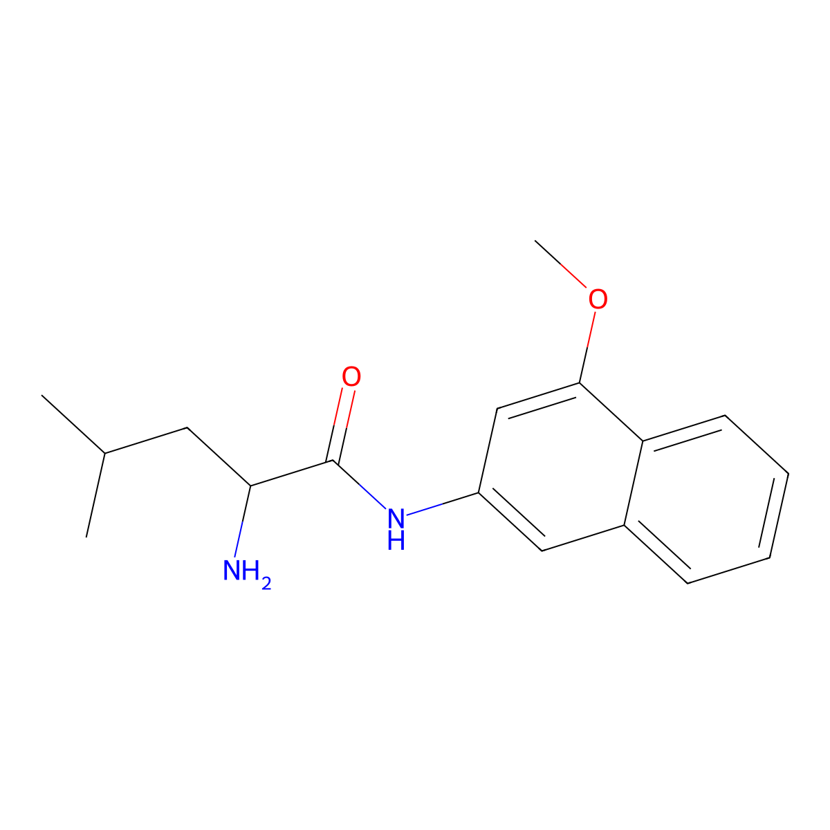 2-amino-N-(4-methoxy-2-naphthyl)-4-methylpentanamide molecular structure, CAS 101602-82-8