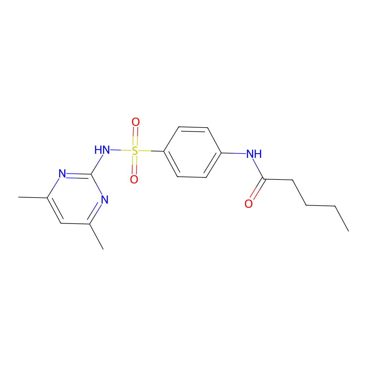 N-[4-[(4,6-dimethylpyrimidin-2-yl)sulfamoyl]phenyl]pentanamide molecular structure, CAS 101603-55-8