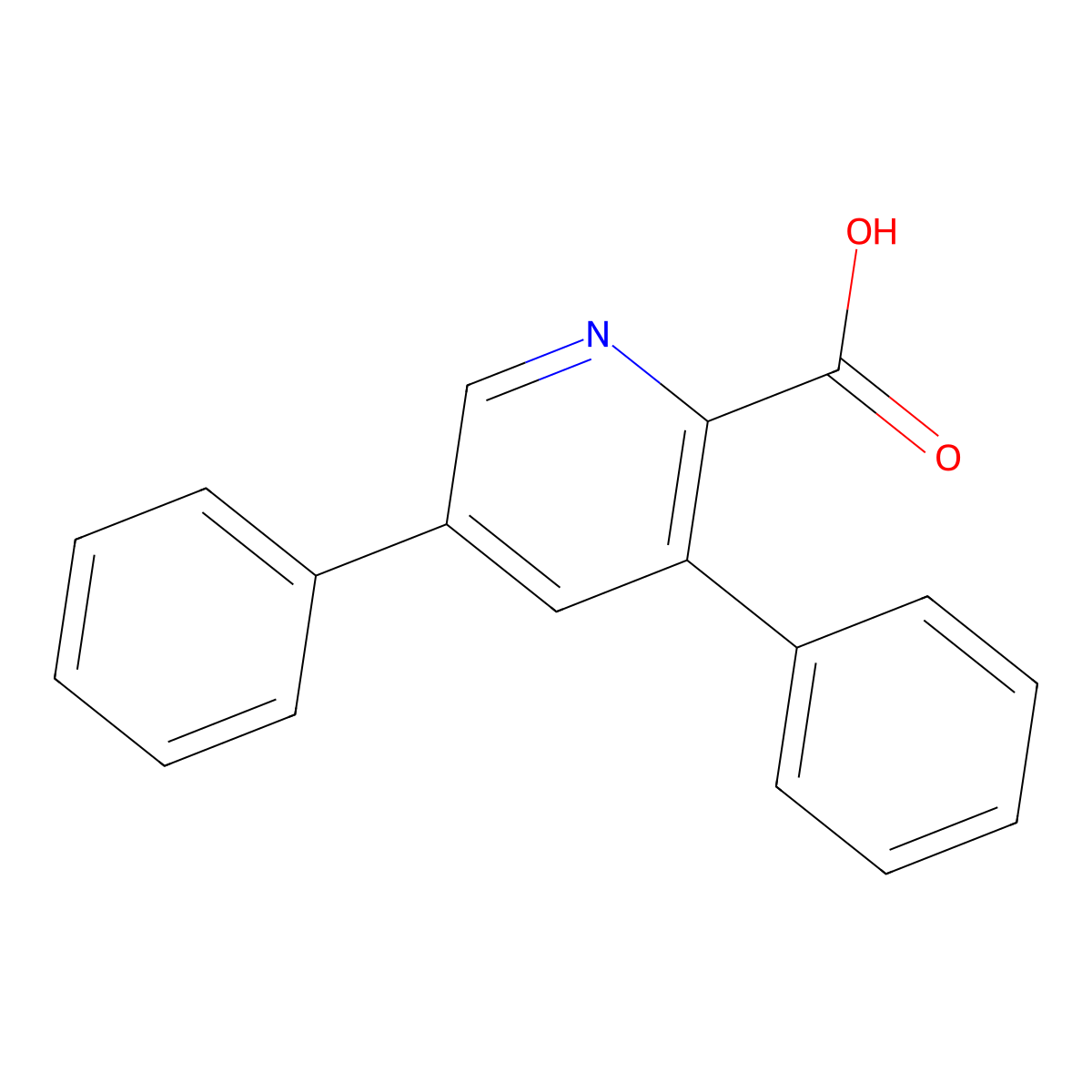 3,5-Diphenylpyridine-2-carboxylic acid molecular structure, CAS 101605-25-8