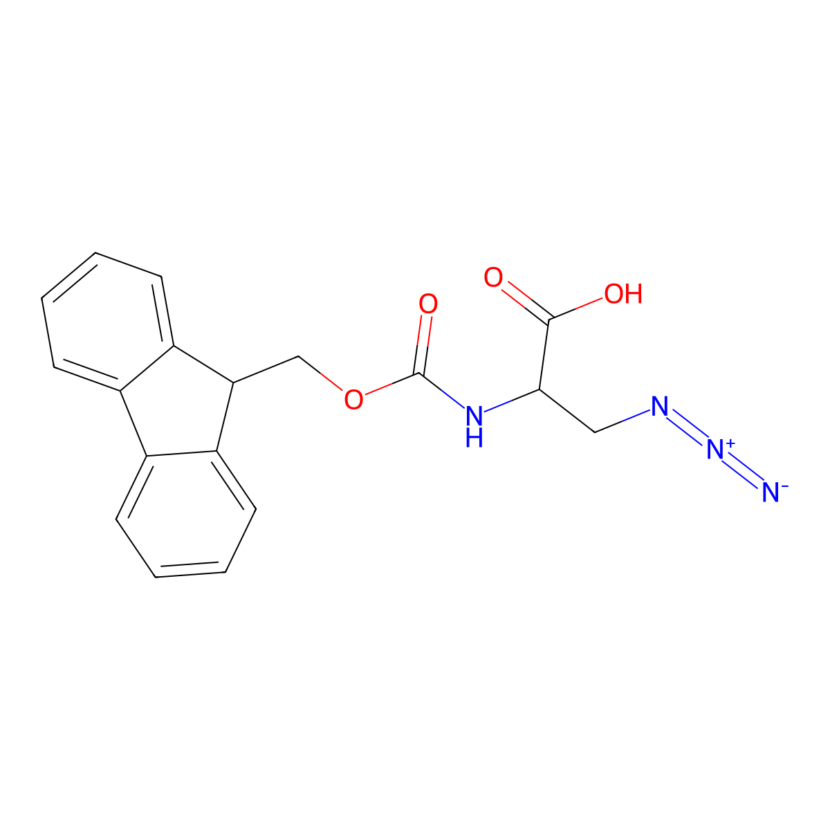 2-(R)-Fmoc-amino-3-azidopropionic acid molecular structure, CAS 1016163-79-3