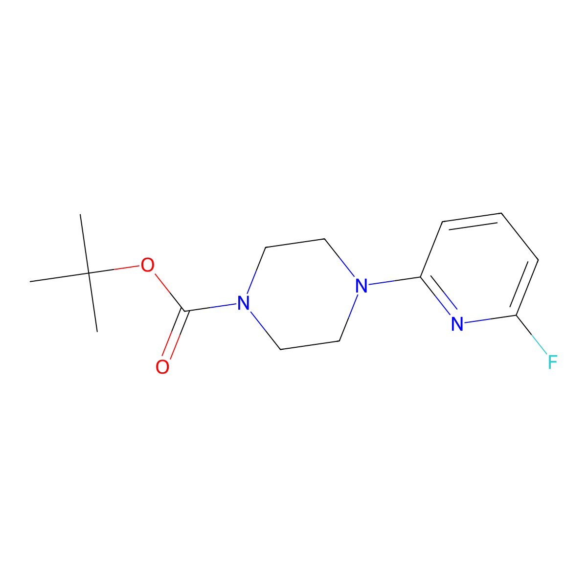 tert-Butyl 4-(6-fluoropyridin-2-yl)piperazine-1-carboxylate molecular structure, CAS 1016167-46-6