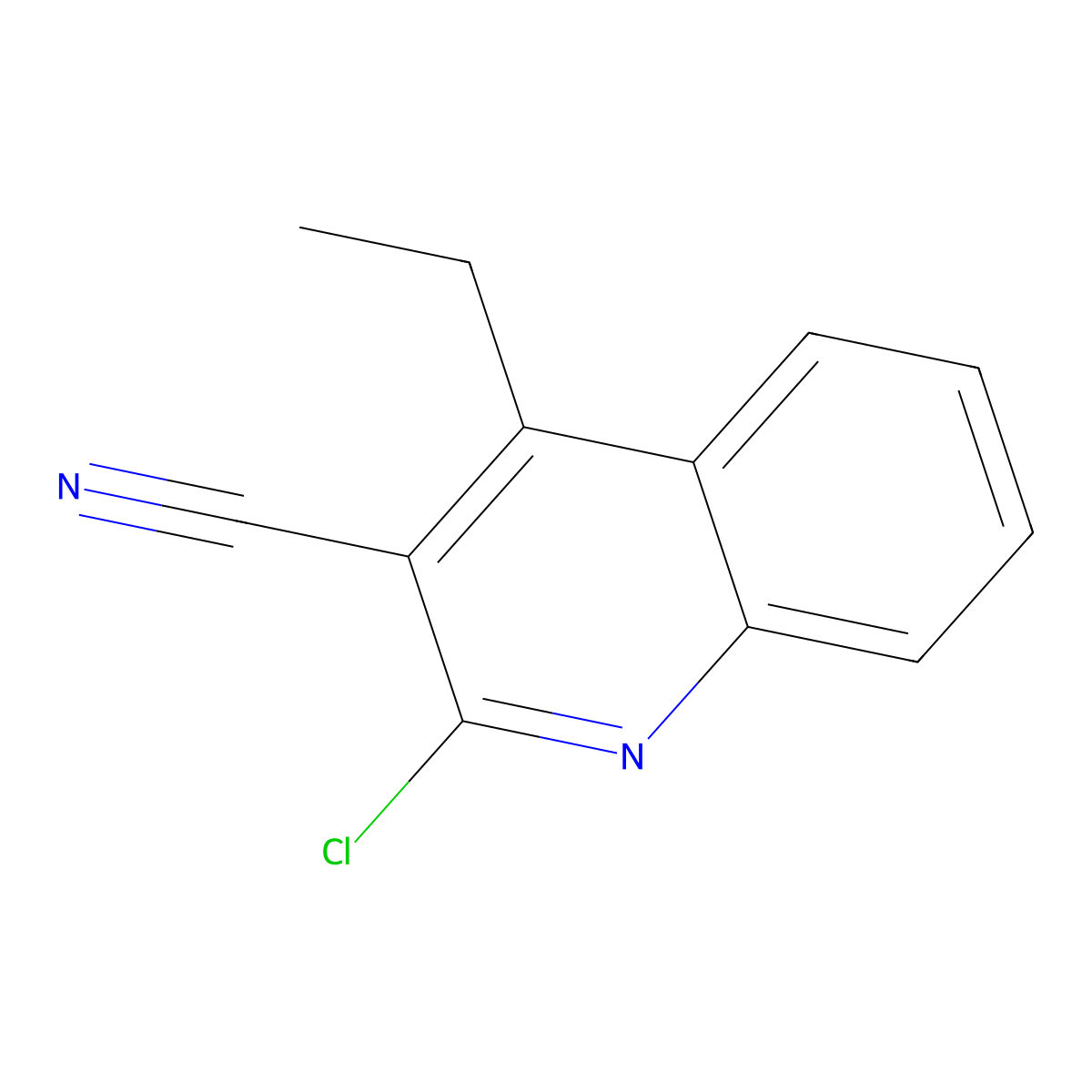 2-Chloro-4-ethylquinoline-3-carbonitrile molecular structure, CAS 101617-64-5
