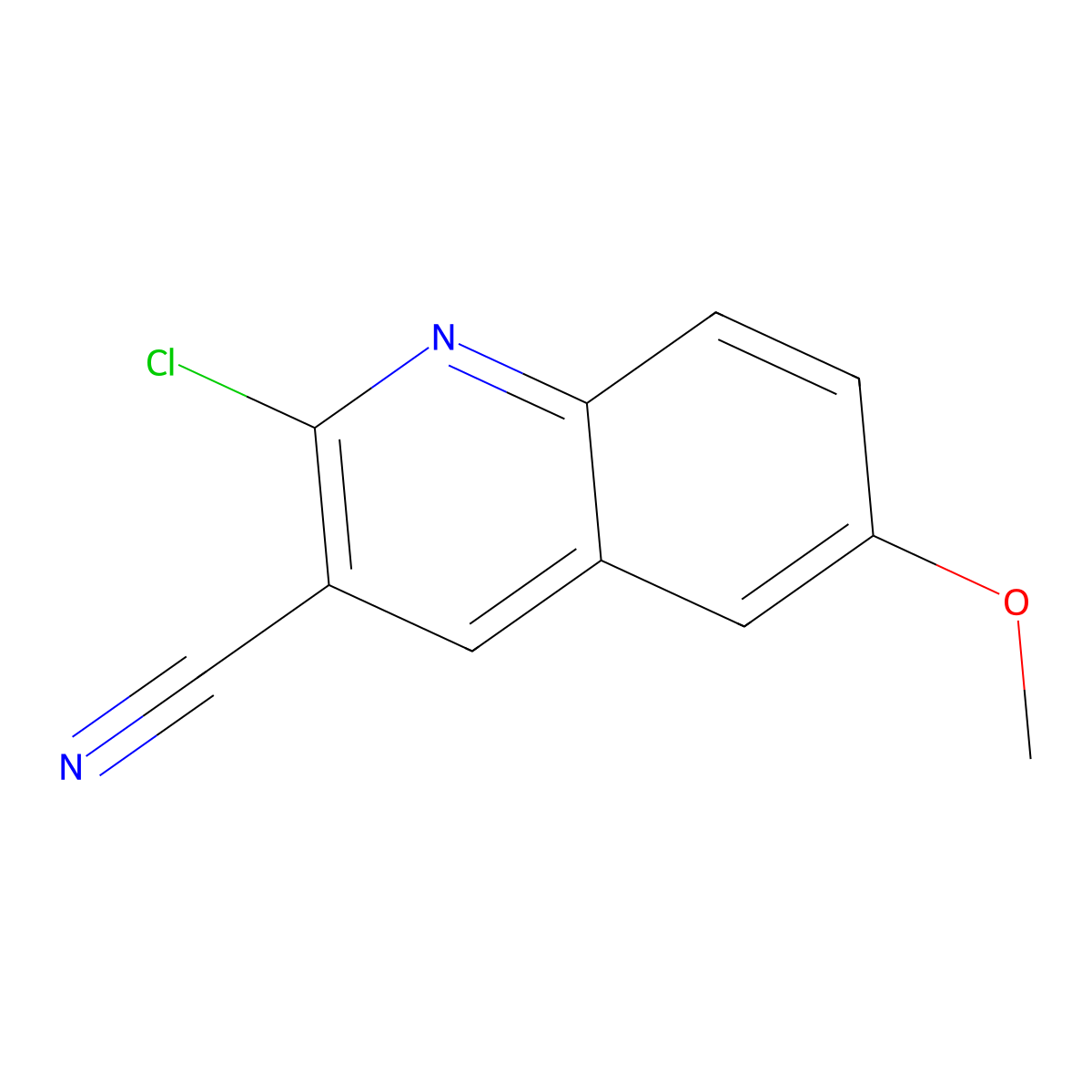 2-Chloro-6-methoxyquinoline-3-carbonitrile molecular structure, CAS 101617-91-8
