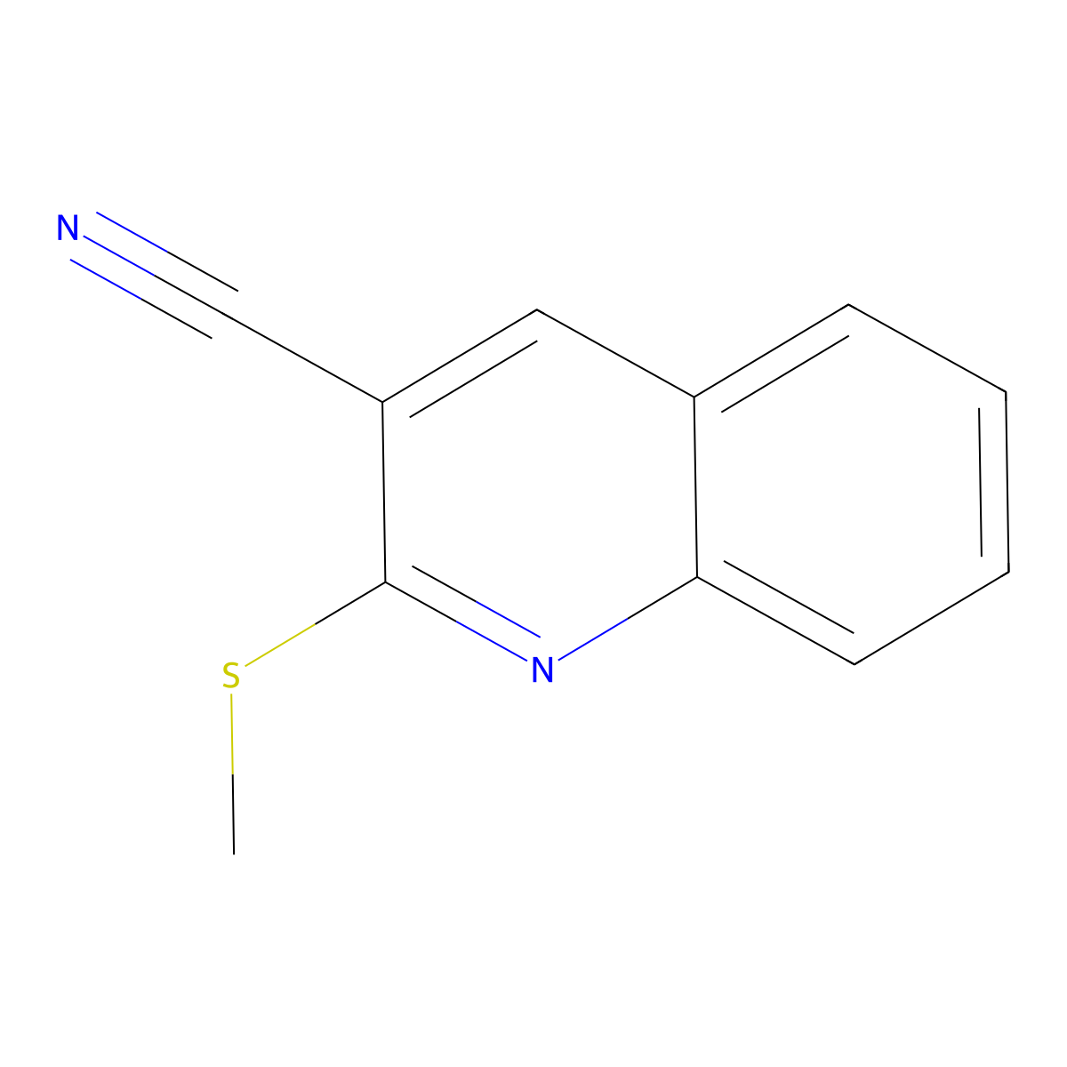 2-(Methylthio)-3-quinolinecarbonitrile molecular structure, CAS 101617-92-9