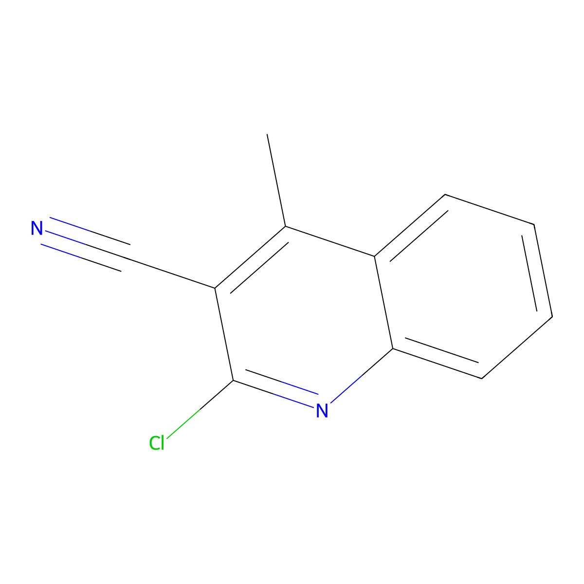 2-Chloro-4-methylquinoline-3-carbonitrile molecular structure, CAS 101617-94-1