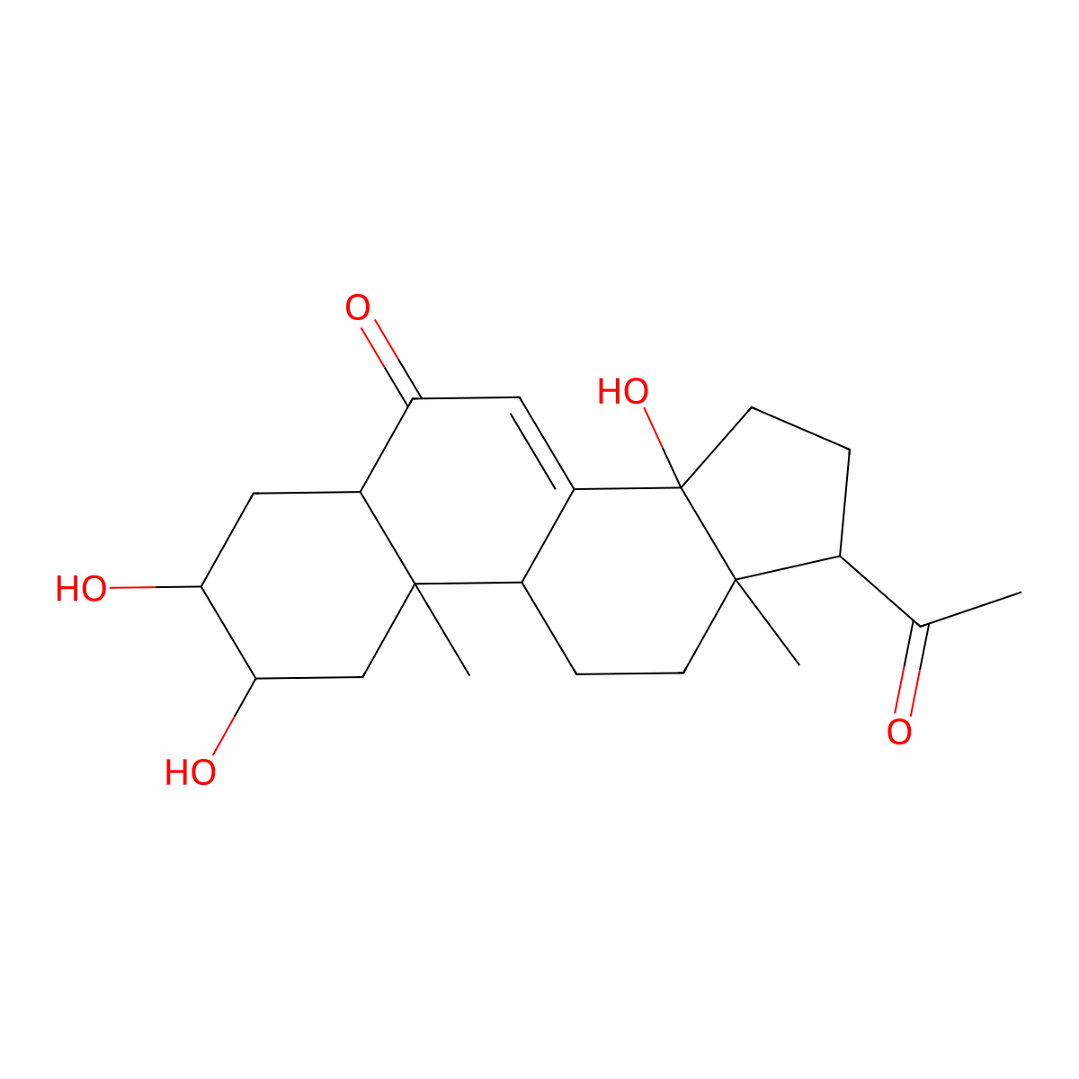 (2beta,3beta,5beta)-2,3,14-Trihydroxypregn-7-ene-6,20-dione molecular structure, CAS 10162-99-9