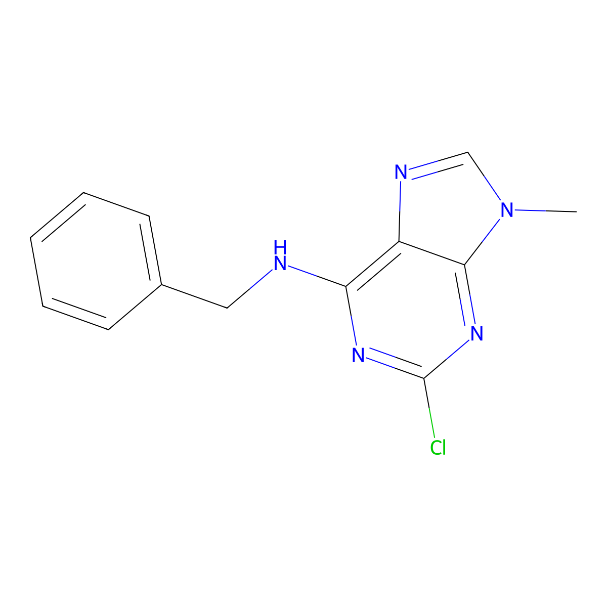 N-Benzyl-2-Chloro-9-Methyl-9H-Purin-6-Amine molecular structure, CAS 101622-53-1