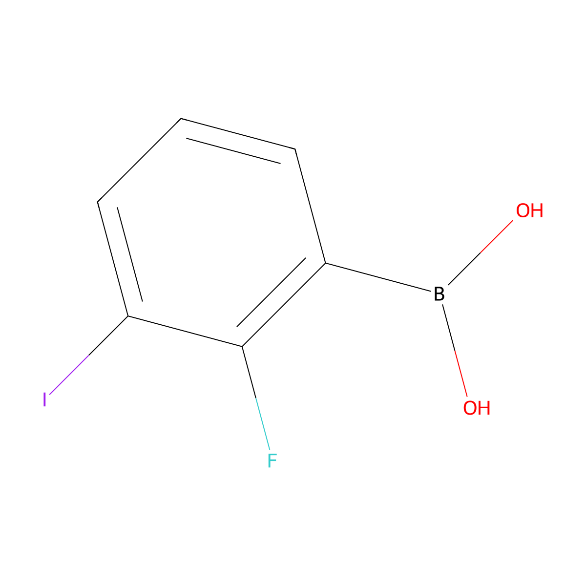 (2-Fluoro-3-iodophenyl)boronic acid molecular structure, CAS 1016231-39-2
