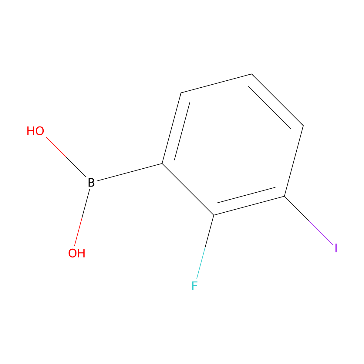(2-Fluoro-3-iodophenyl)boronic acid molecular structure, CAS 1016231-39-2