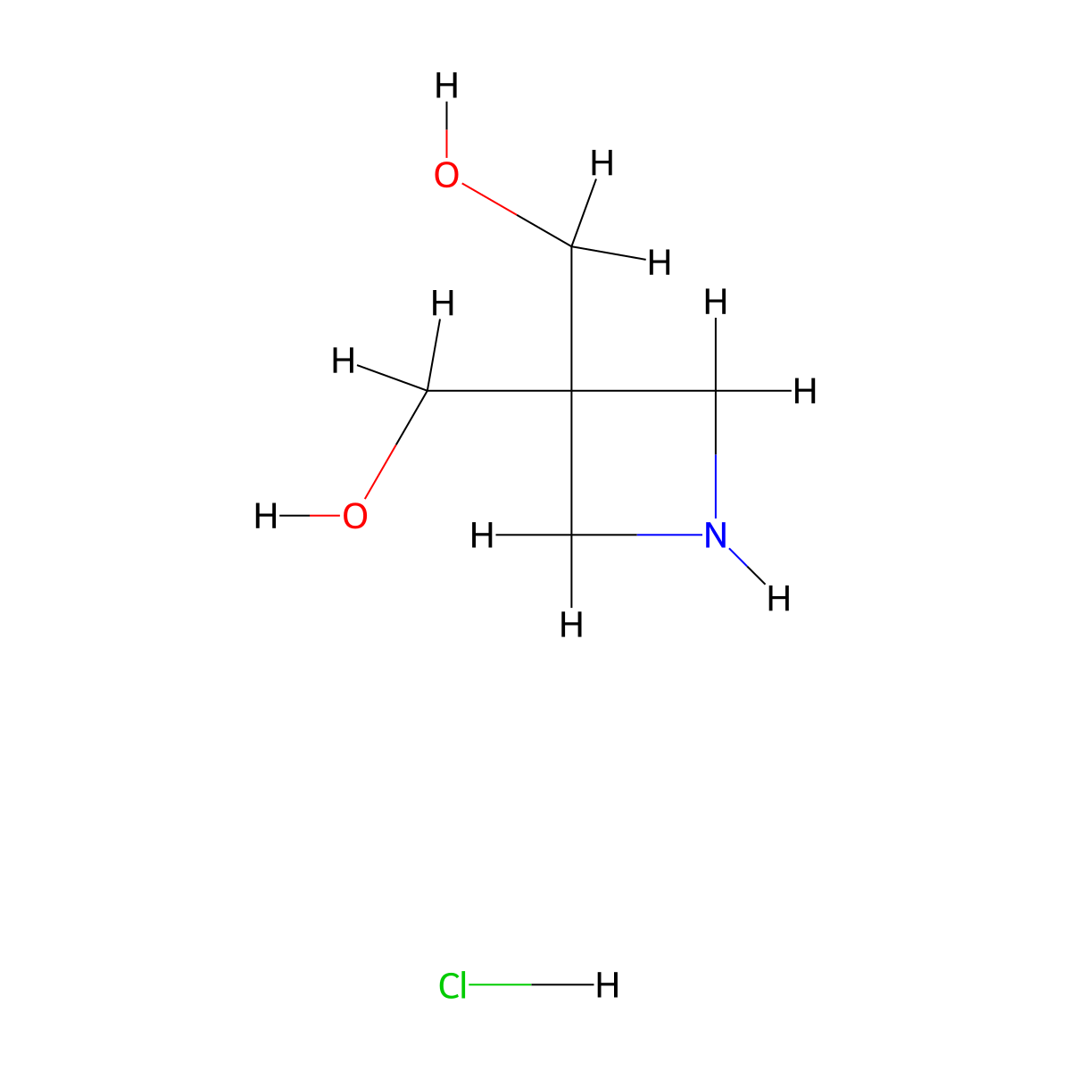 (3-(Hydroxymethyl)azetidin-3-yl)methanol hydrochloride molecular structure, CAS 1016232-92-0