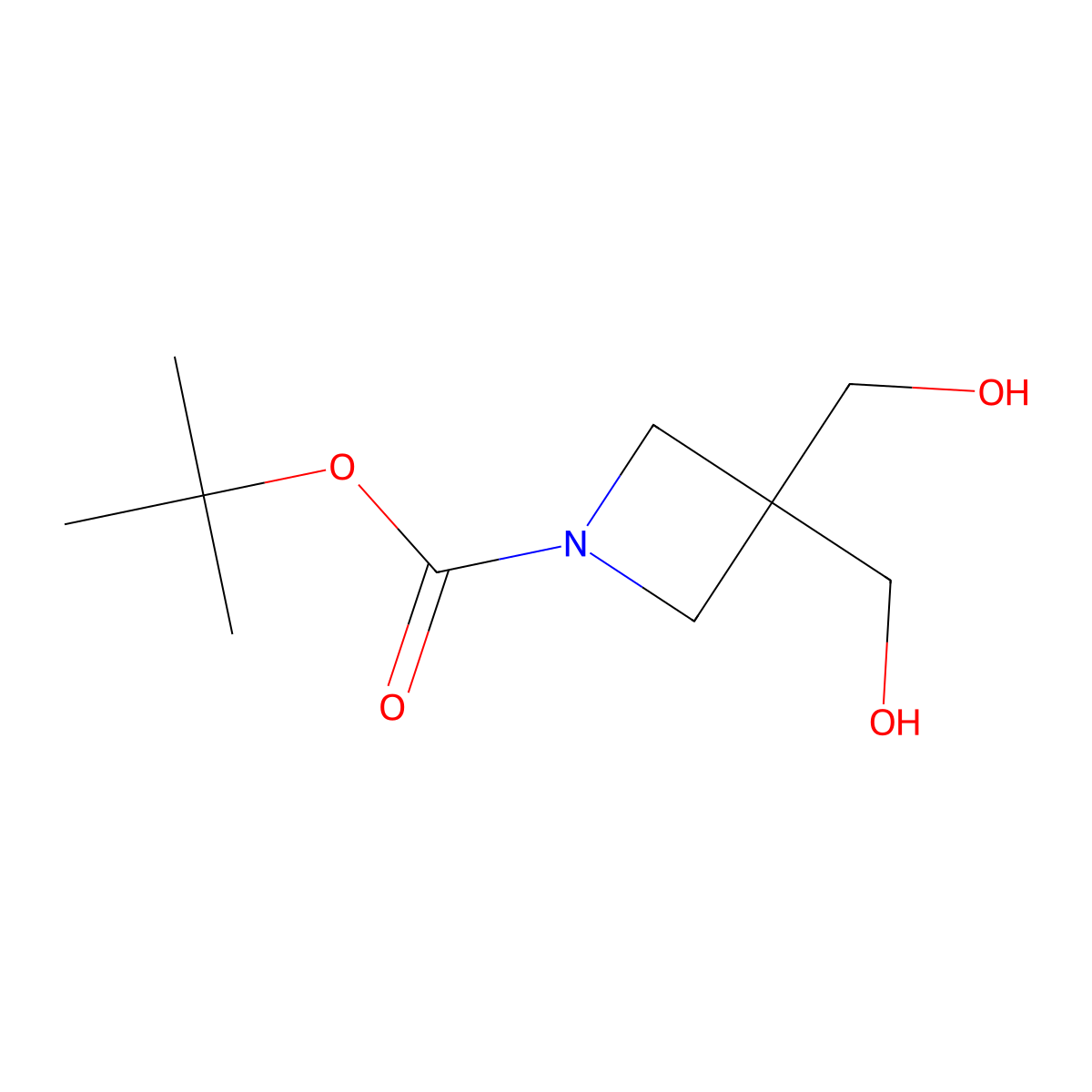 Tert-butyl 3,3-bis(hydroxymethyl)azetidine-1-carboxylate molecular structure, CAS 1016233-08-1