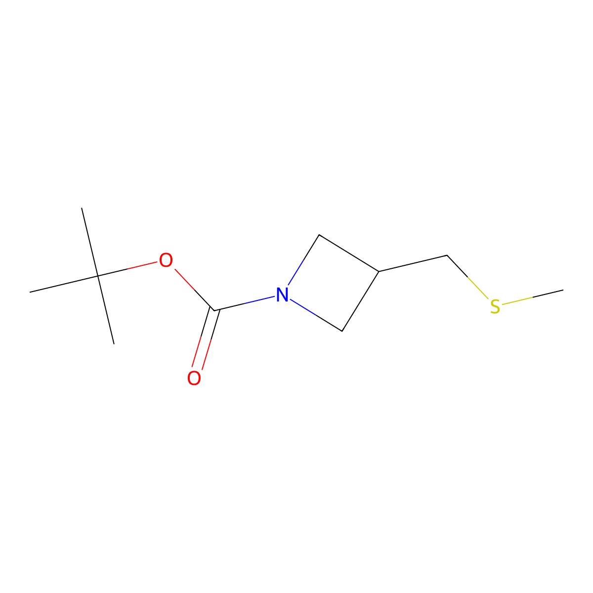 Tert-butyl 3-[(methylsulfanyl)methyl]azetidine-1-carboxylate molecular structure, CAS 1016233-16-1