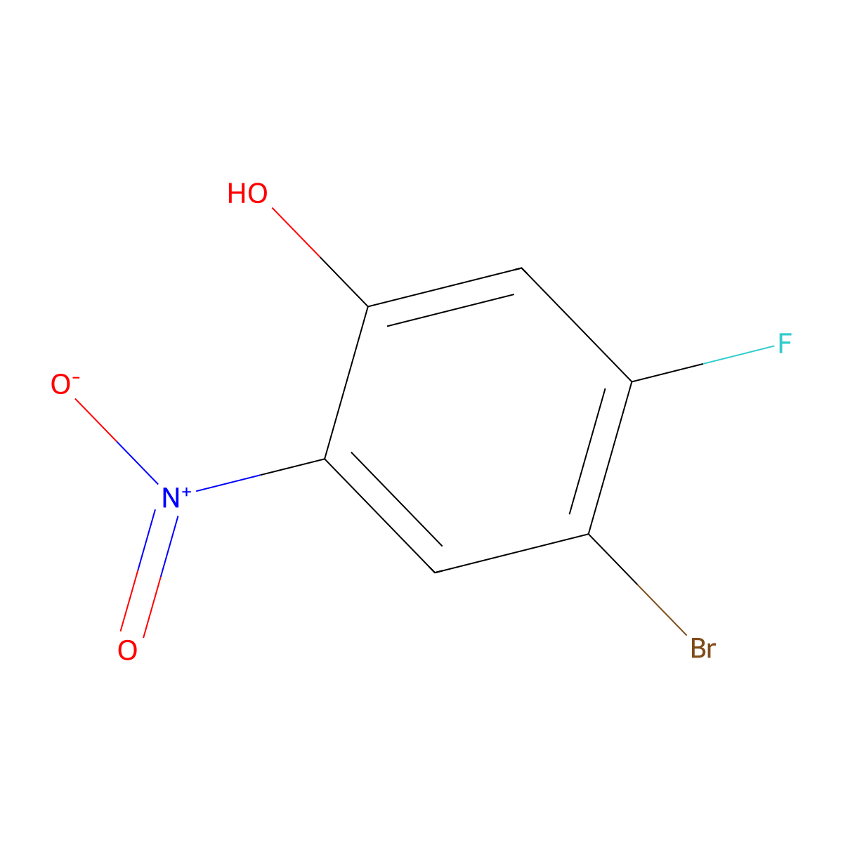 4-Bromo-5-fluoro-2-nitrophenol molecular structure, CAS 1016234-87-9