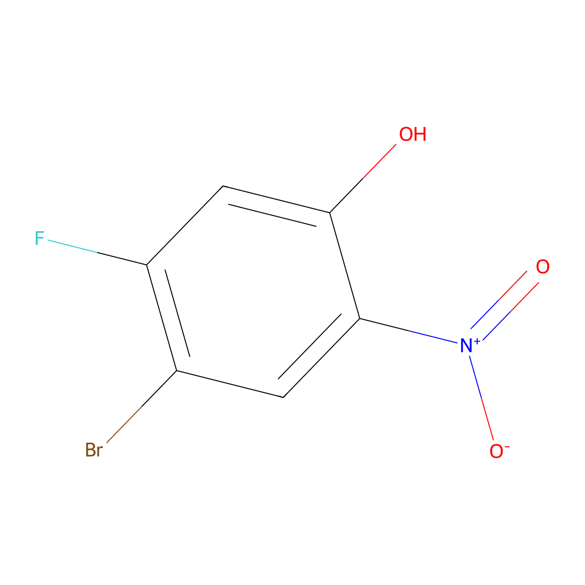 4-Bromo-5-fluoro-2-nitrophenol molecular structure, CAS 1016234-87-9