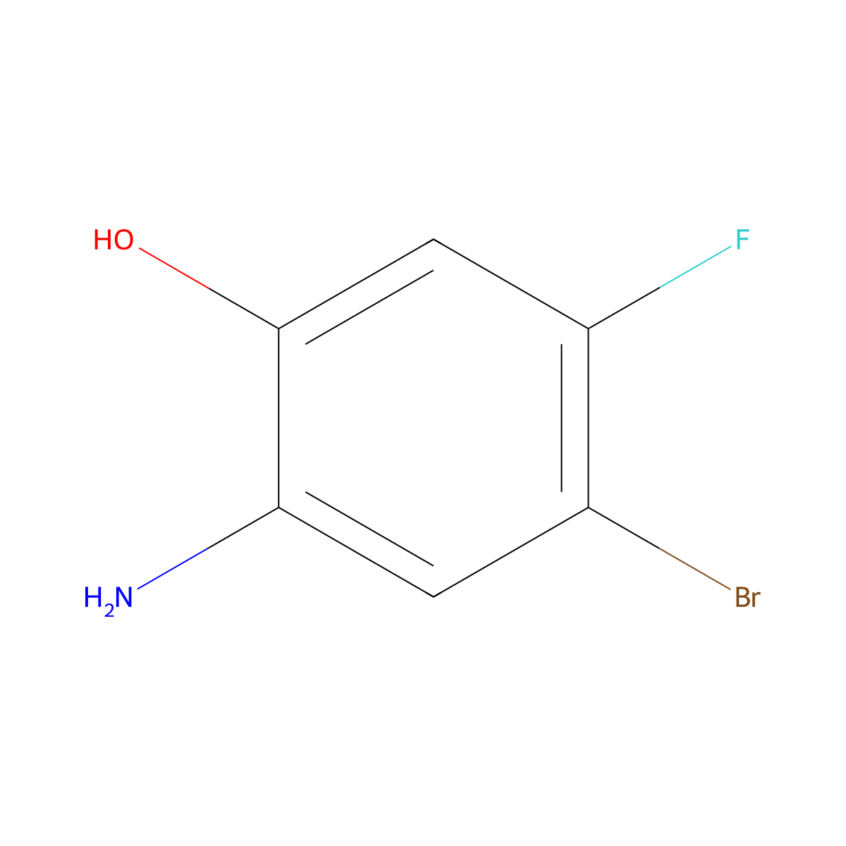 2-Amino-4-bromo-5-fluorophenol molecular structure, CAS 1016234-89-1