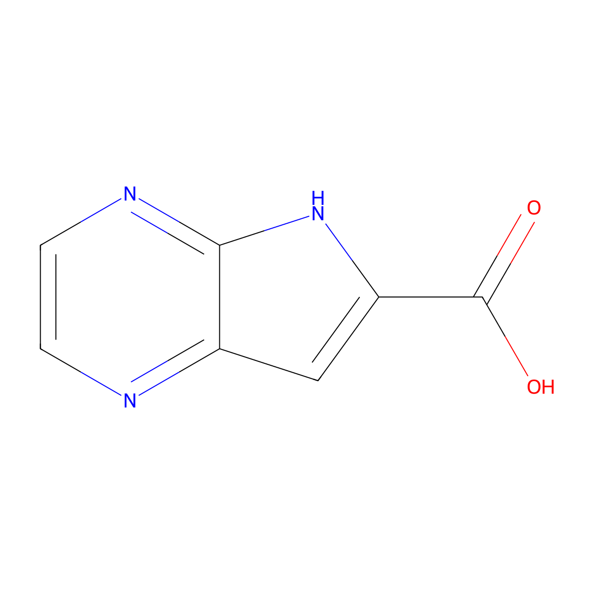 5H-pyrrolo[2,3-b]pyrazine-6-carboxylic acid molecular structure, CAS 1016241-56-7